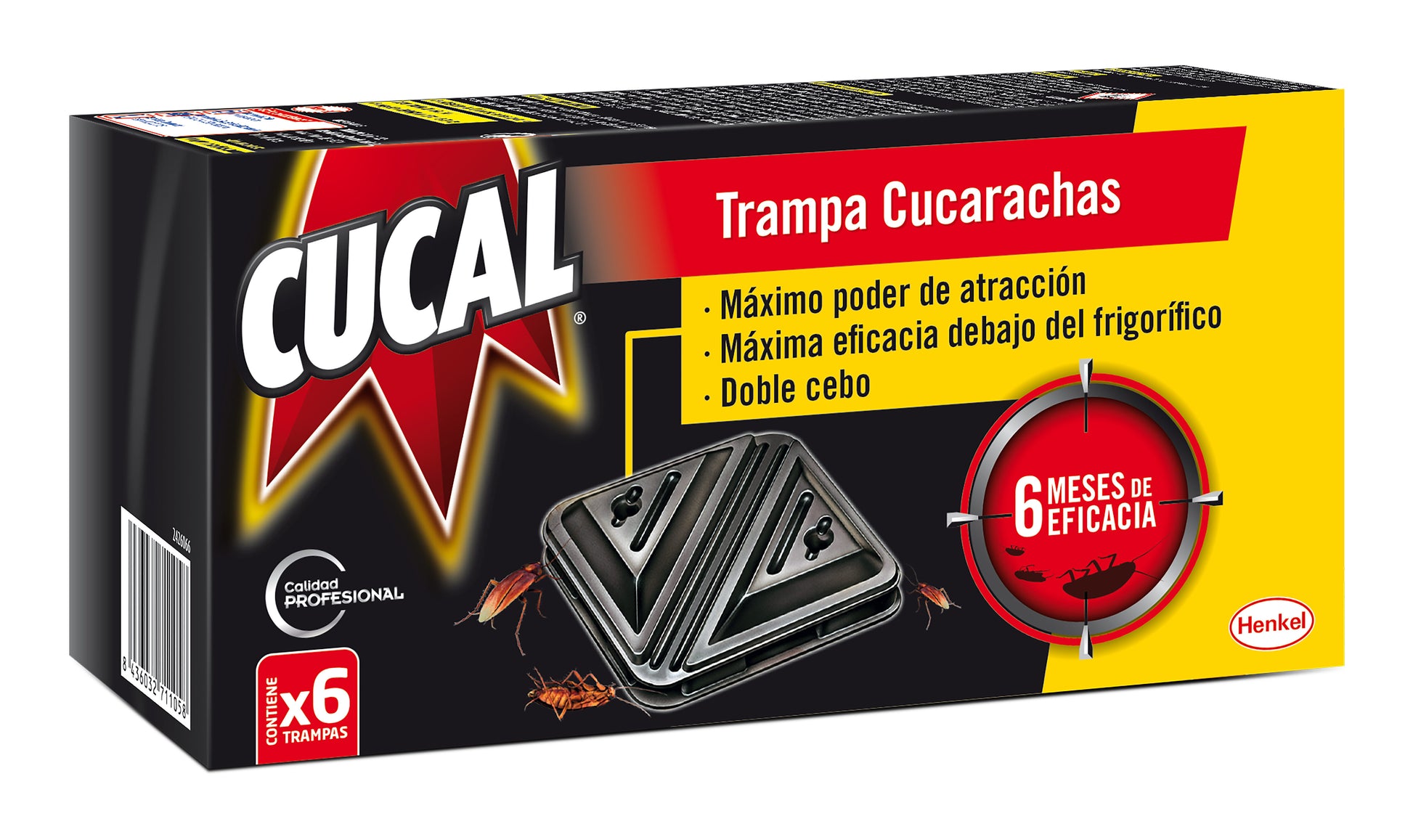 Trampa cucaracha efecto dominó doble cebo Cucal p6