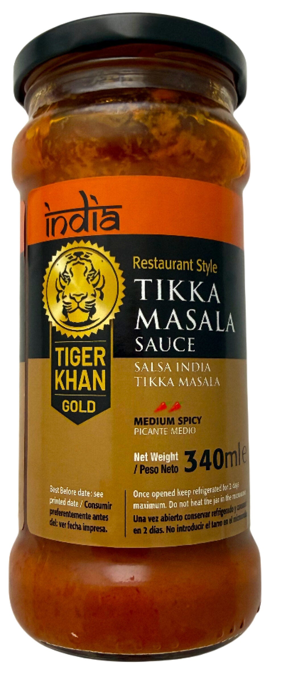 Salsa tikka masala cristal Tiger khan 340ml