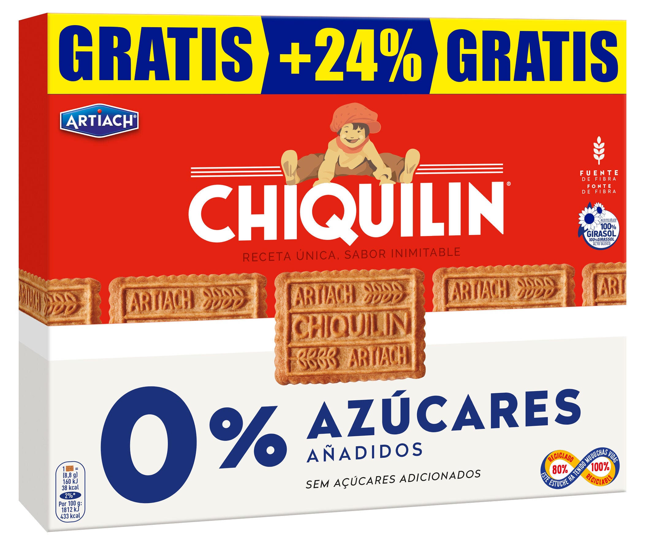 Galletas 0% azucar Artiach 422+103g