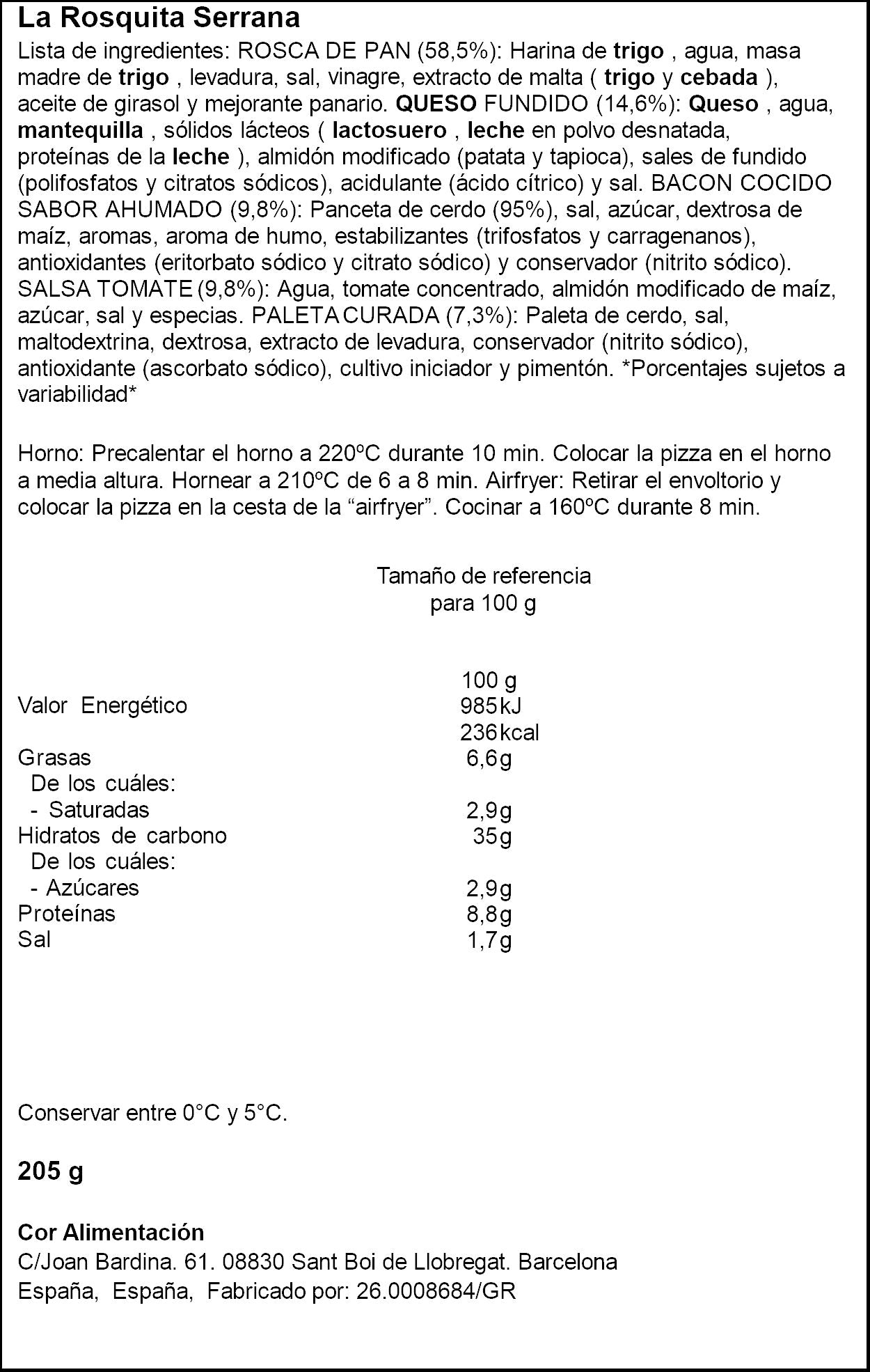 La rosquita serrana Deoro 205g