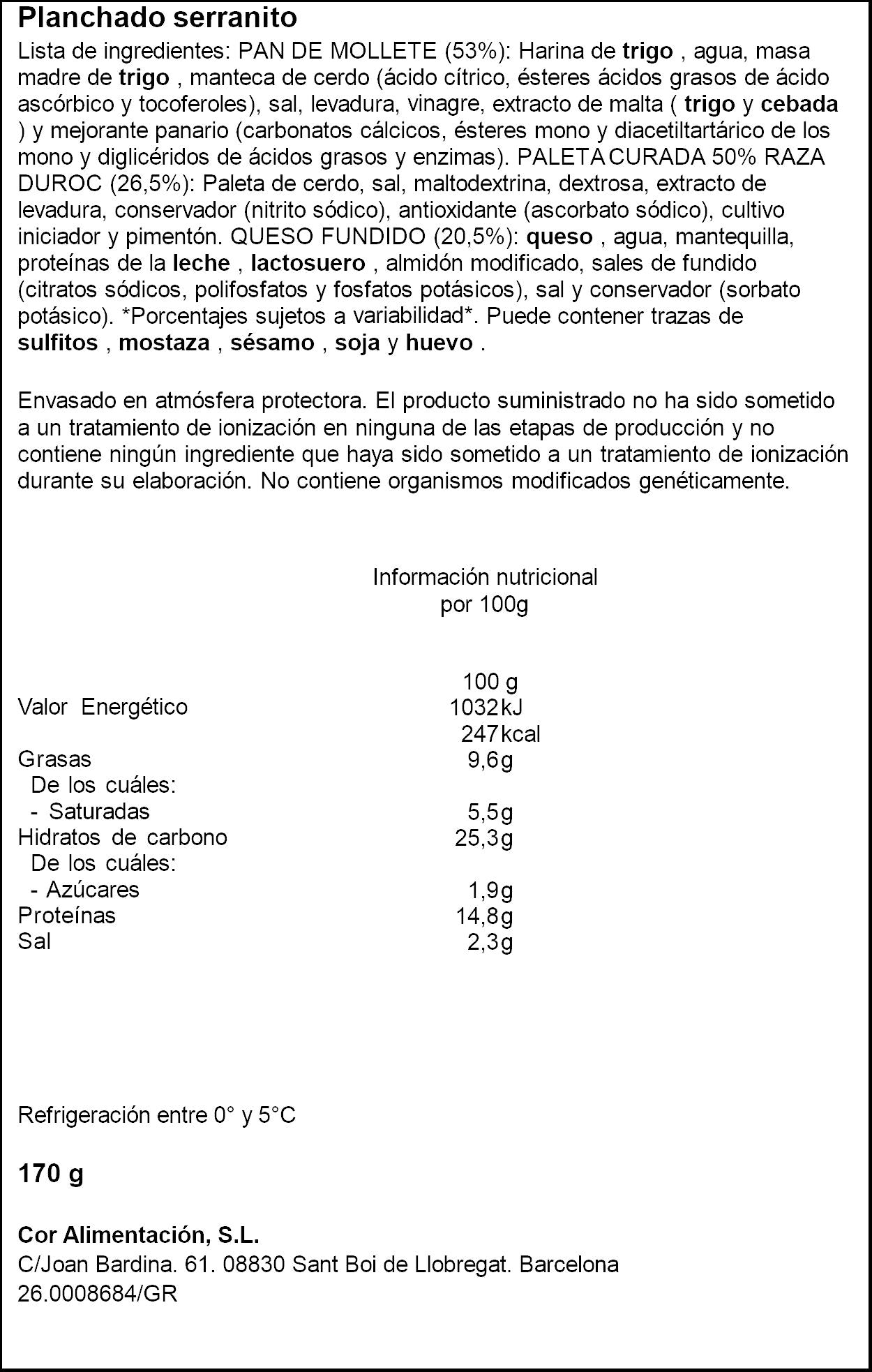Planchado serranito Pancomido 170g