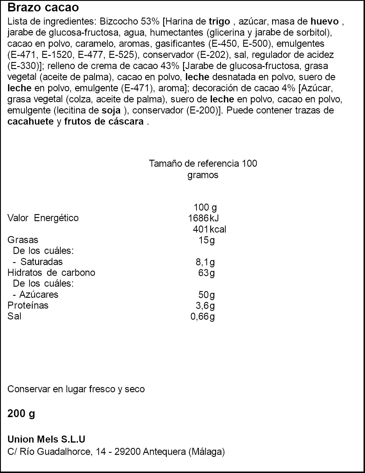 Brazo cacao Mels 200g