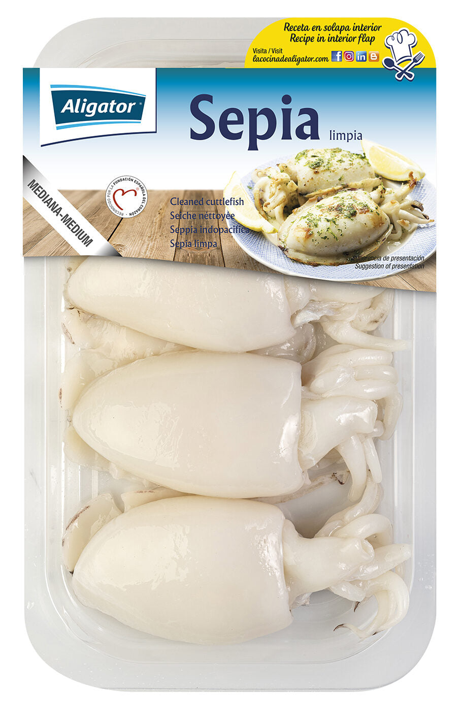 Sepia limpia al vacio Aligator 350g