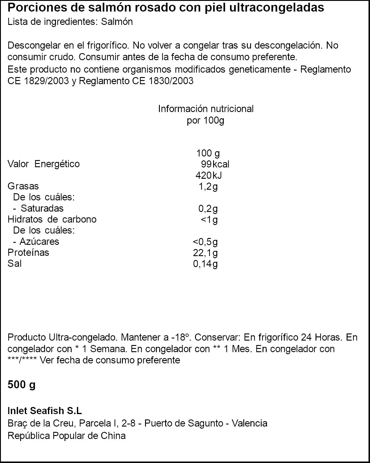Salmon salvaje porciones Exkimo 450g