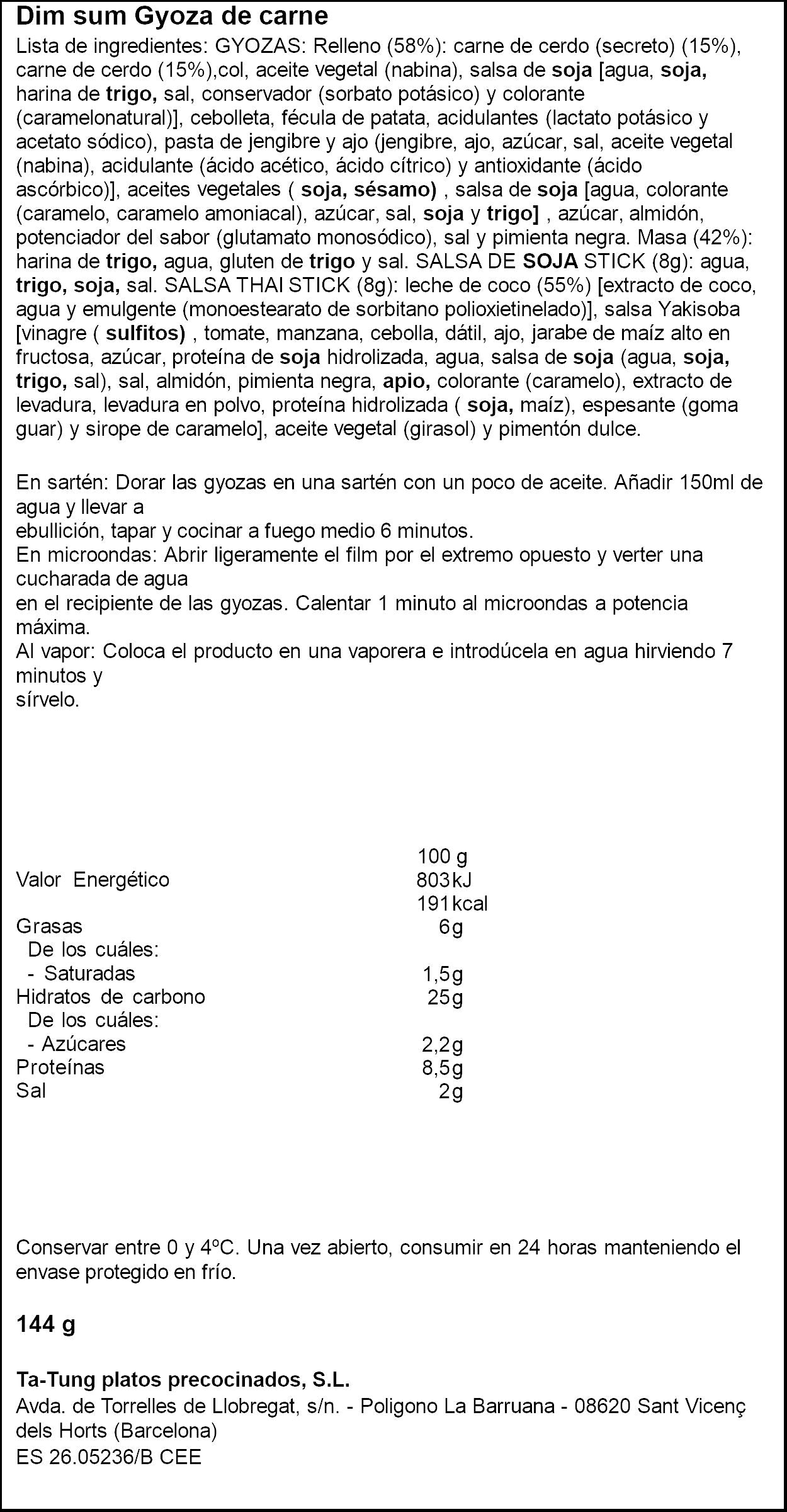 Gyoza carne Ta-tung 144g