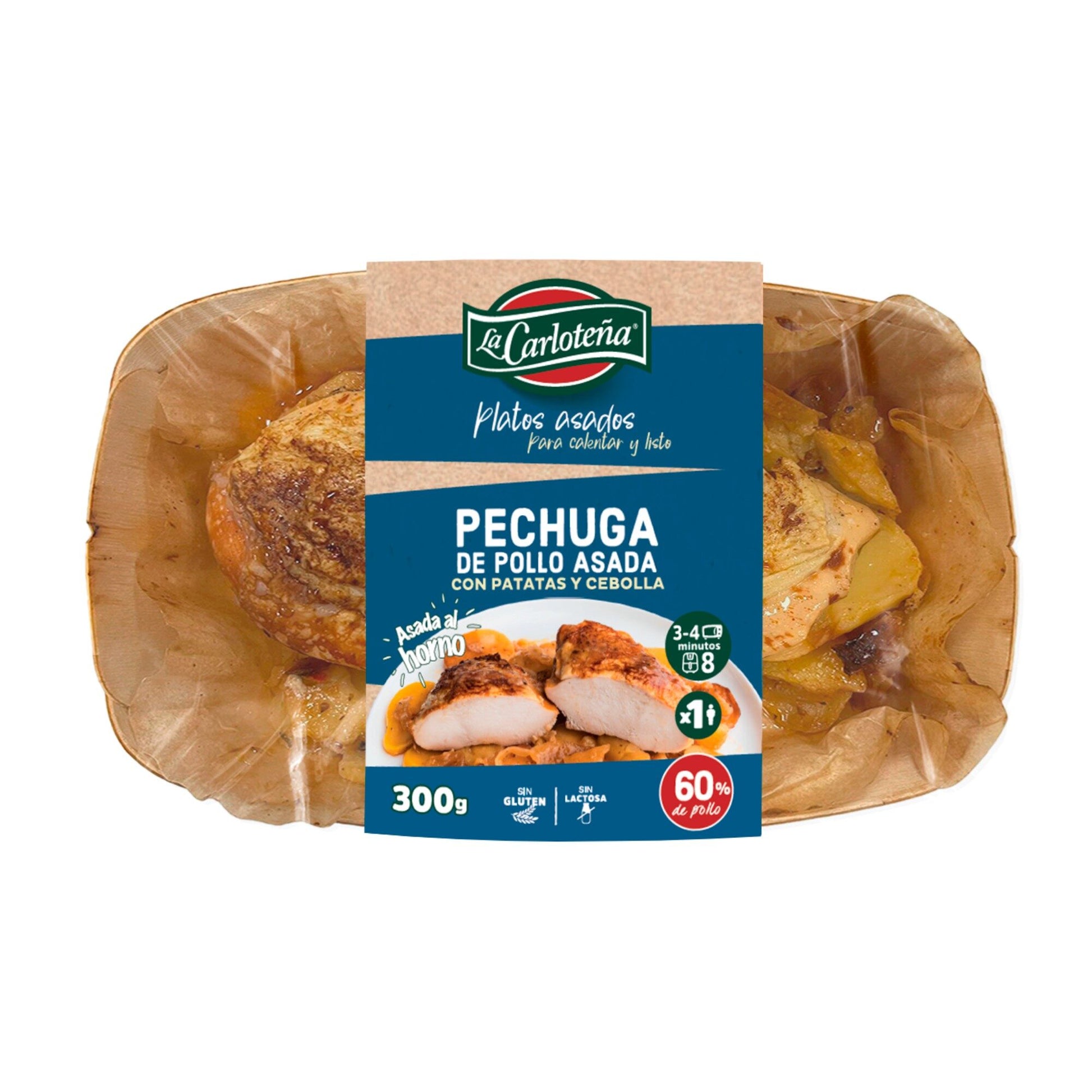 Pechuga pollo asada c/ patata y cebolla La Carlotena 300g