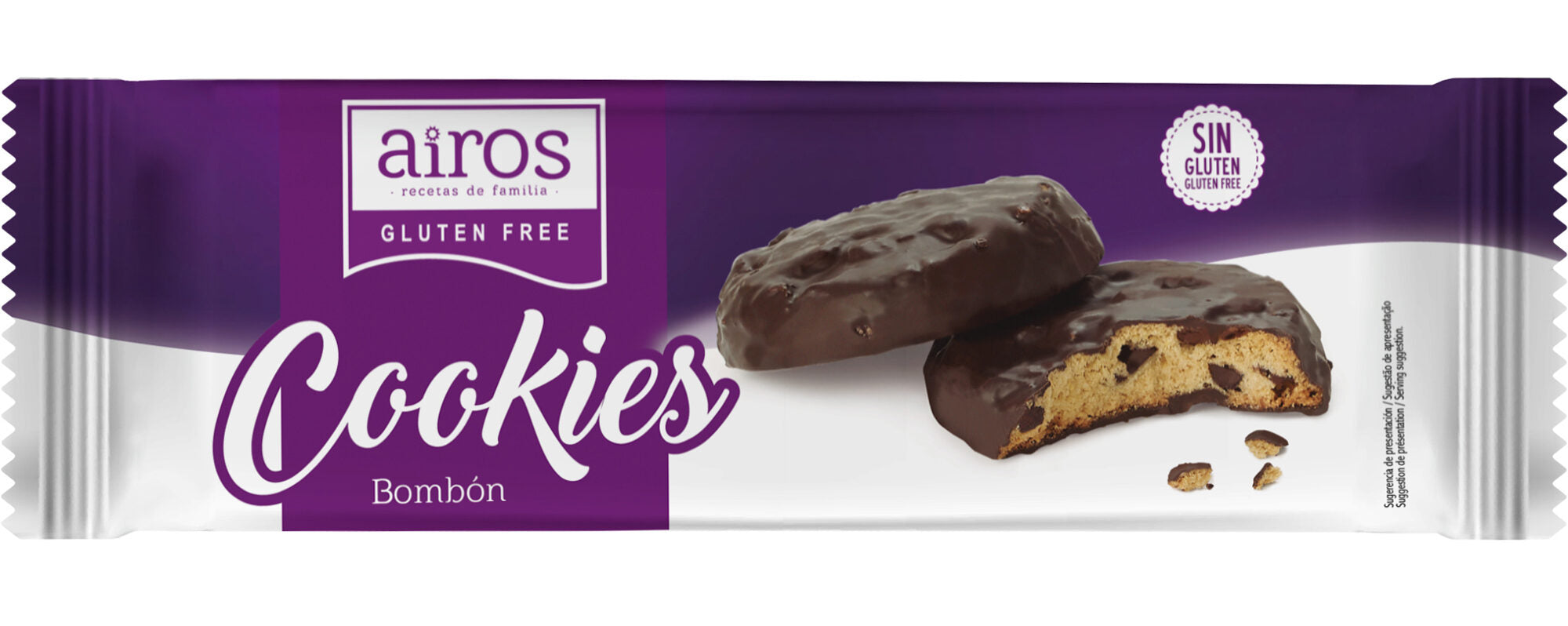 Galletas cookies s/gluten bombon Airos 230g