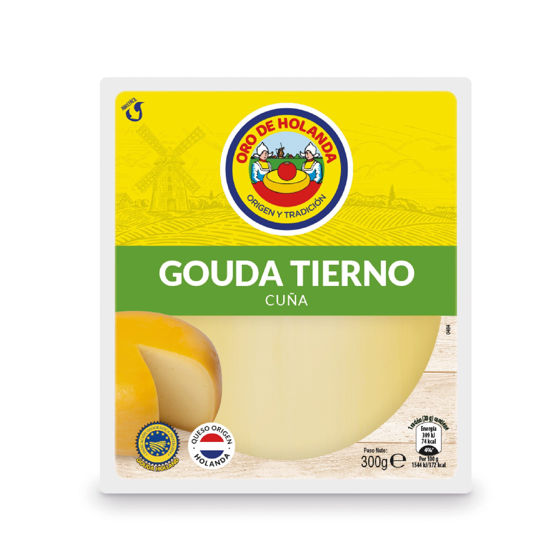 Queso gouda tierno cuña Oro de holanda 300g