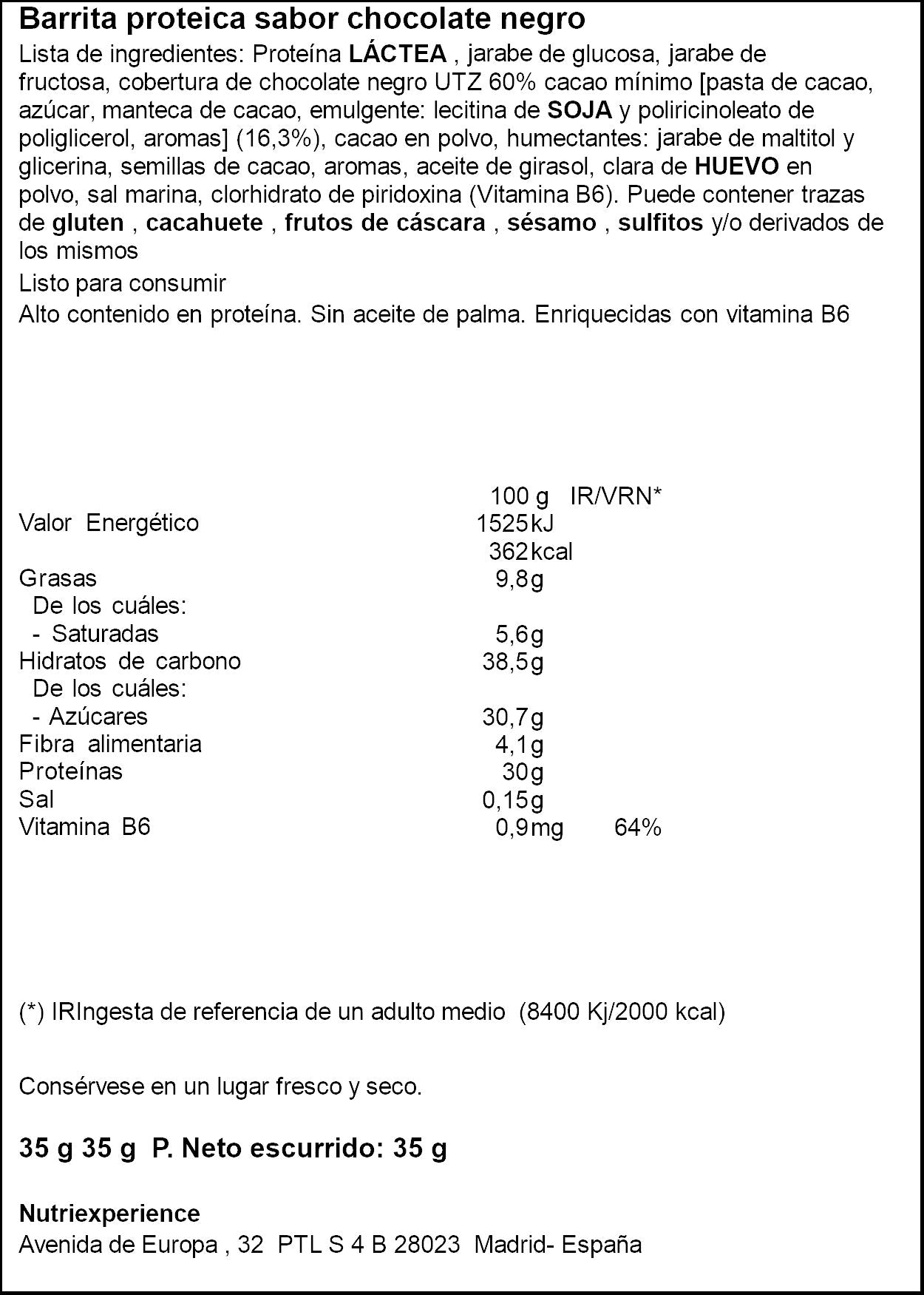BARRITA PROTEINA CHOCOLATE JUST LOADING 35G