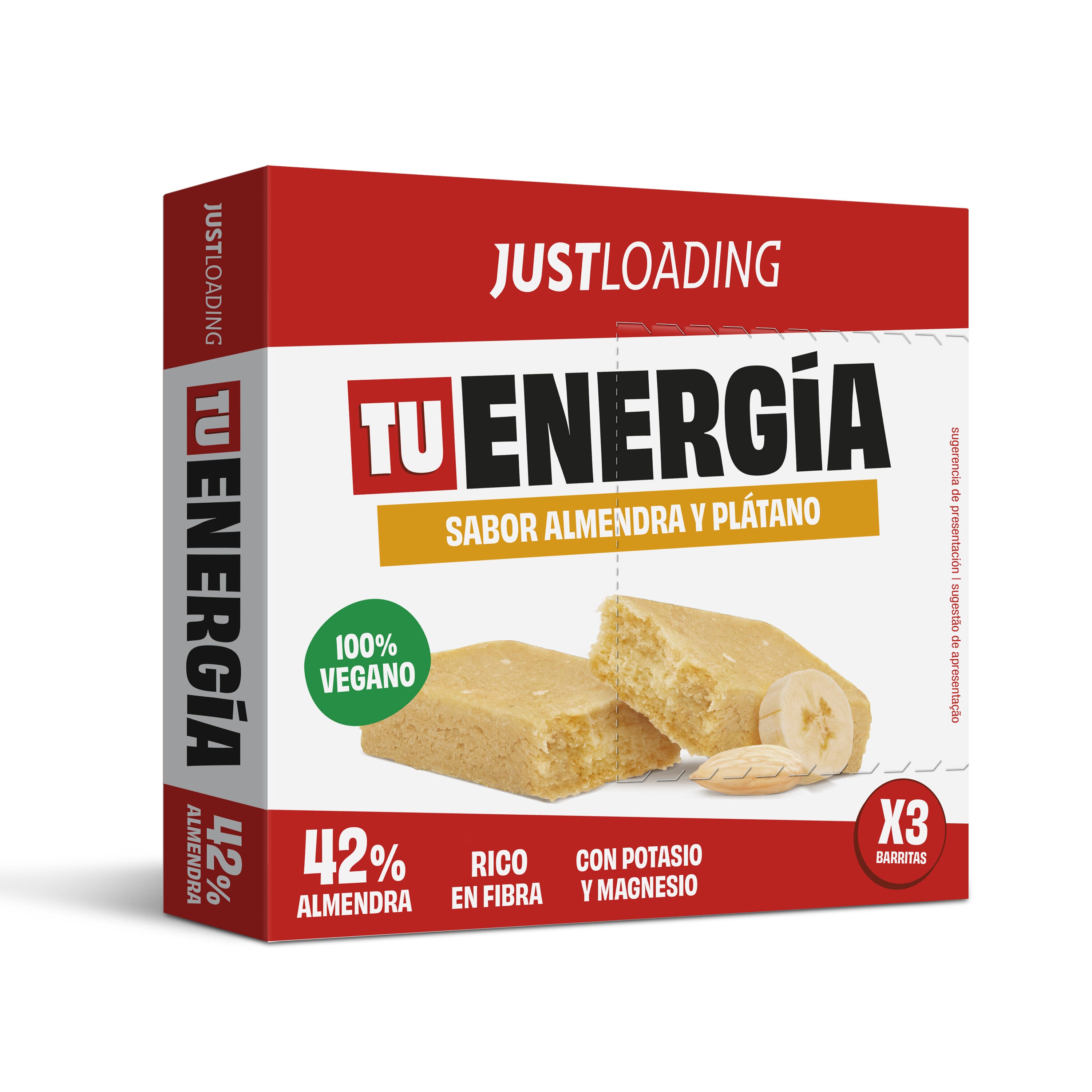Barrita energetica almendra /platano Justloading 3x25g