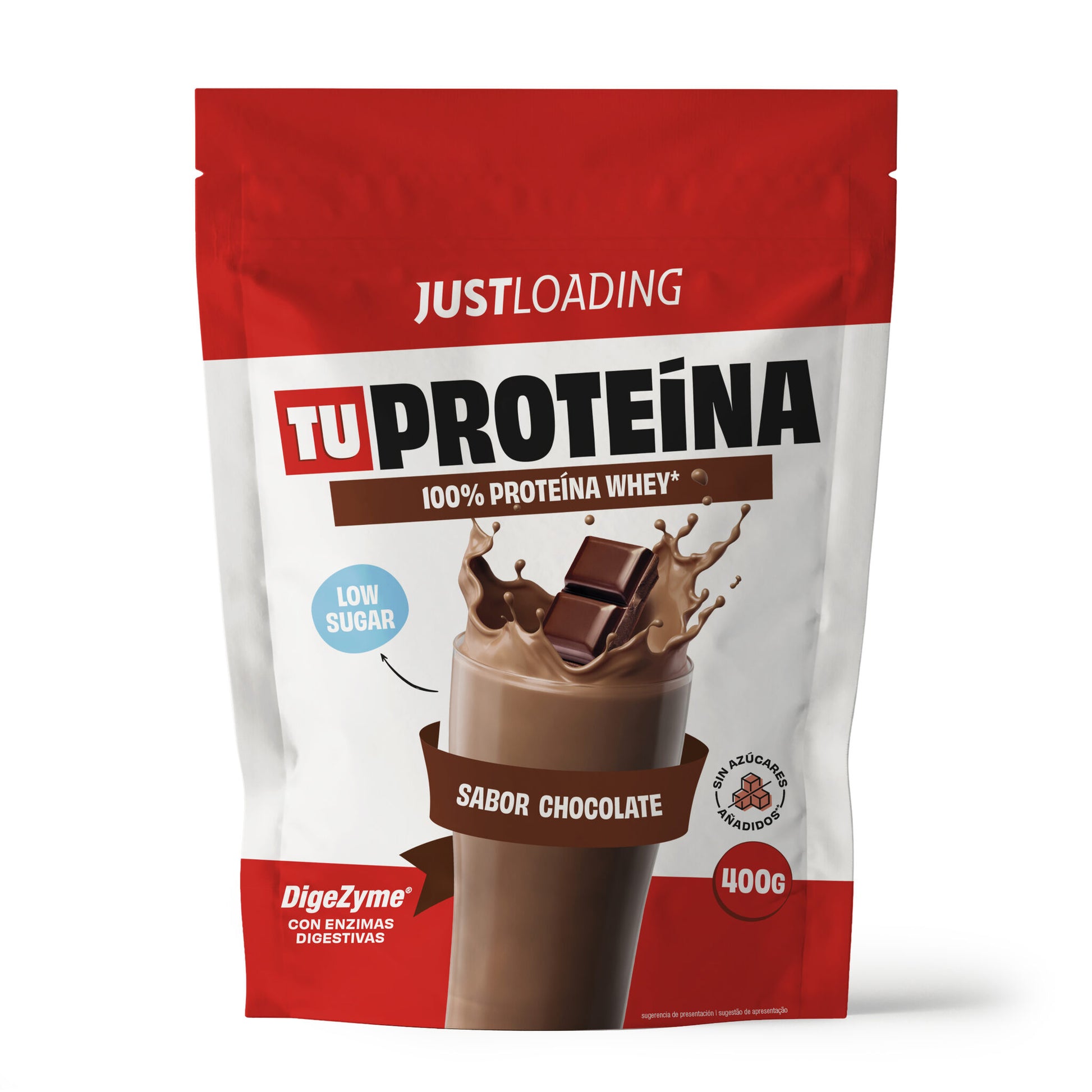 Polvo proteico chocolate bolsa Justloading 400g
