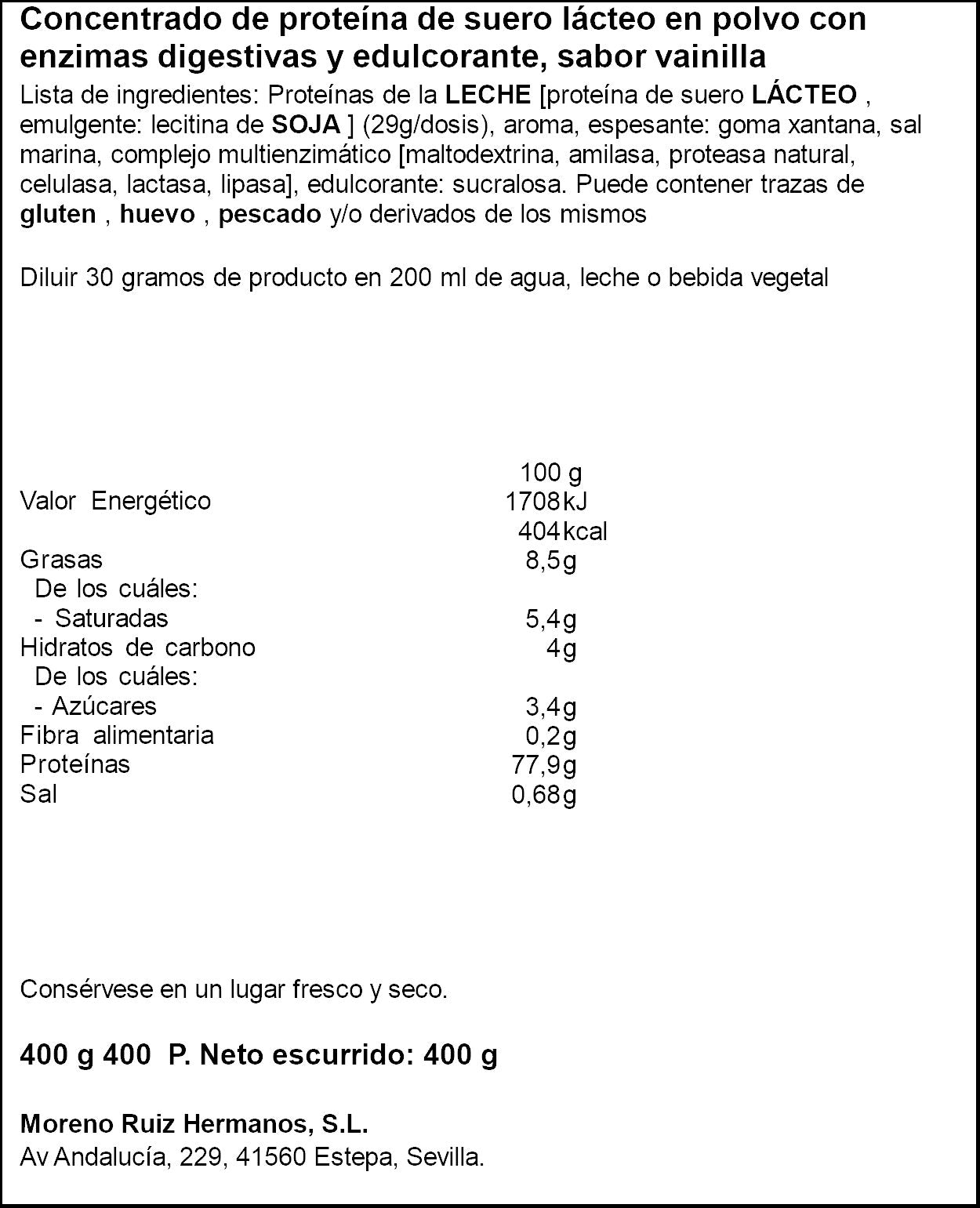 PROTEINA WHEY VAINILLA JUST LOADING 400G