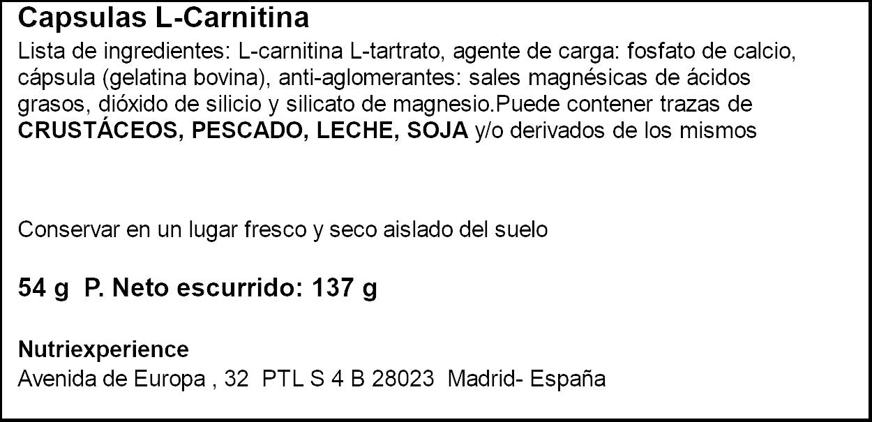 L CARNITINA  JUST LOADING P60 137G