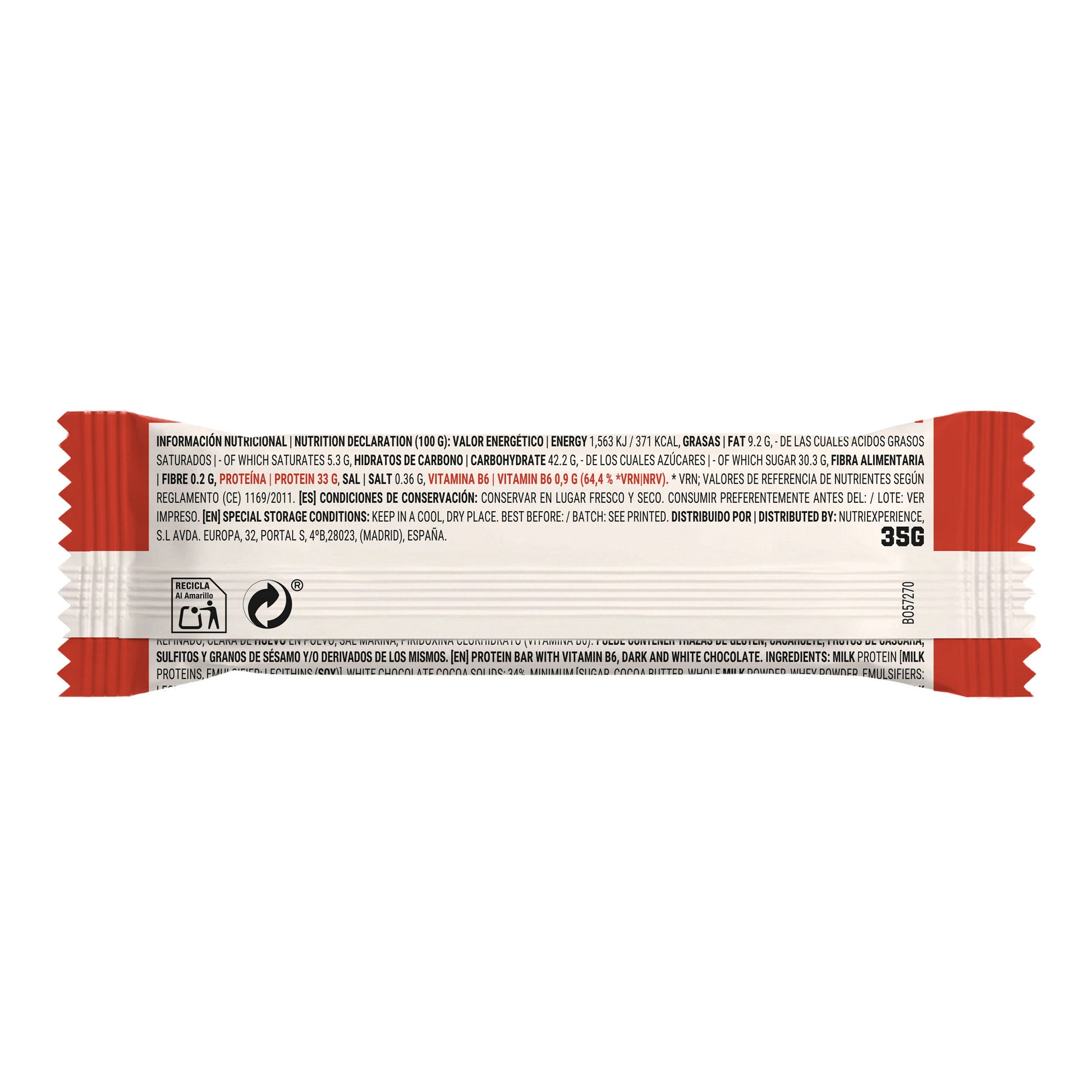 Barrita proteica straciatella Justloading 35g
