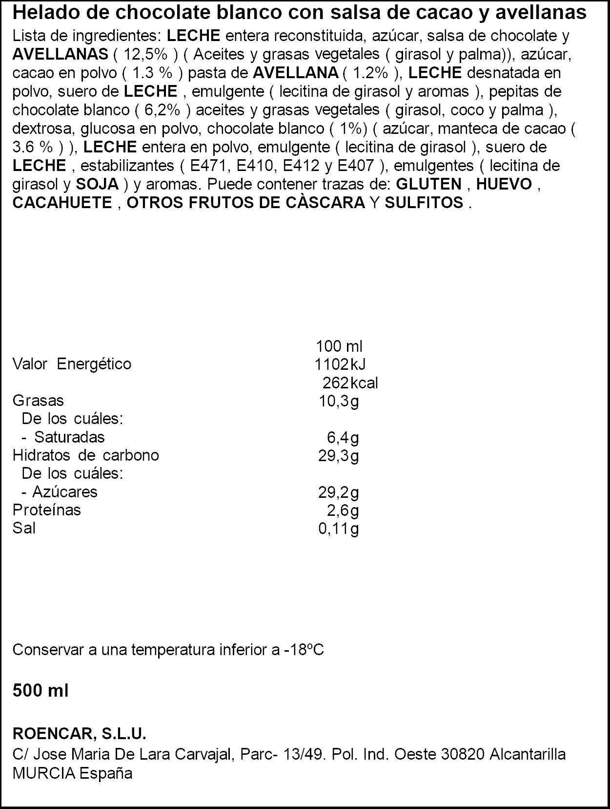Tarrina choco huevo Ebbany 500ml