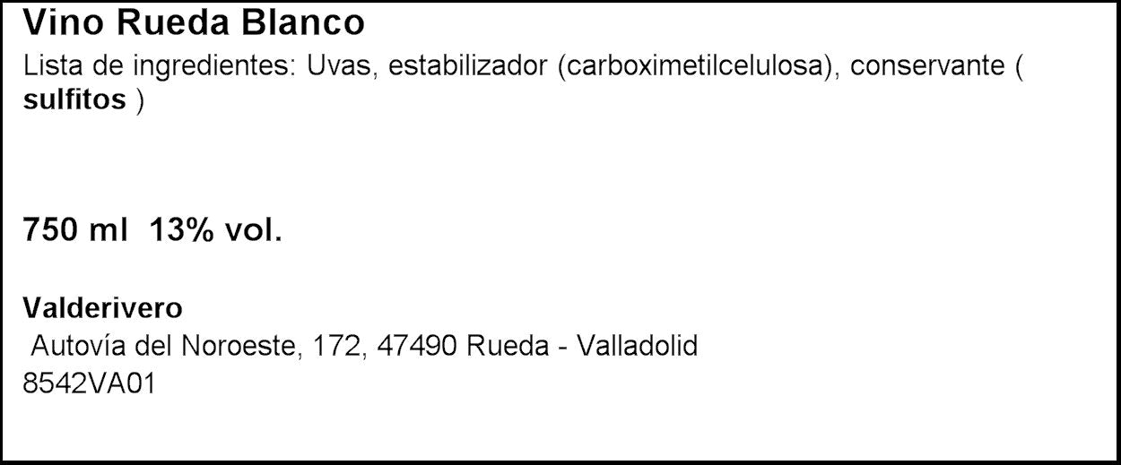 Vino blanco verdejo rueda Valderivero 750ml