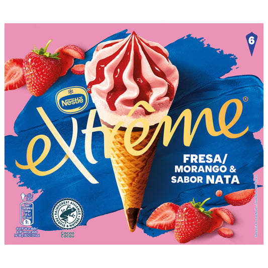 Helado cono fresa nata Extreme p6 120ml/u La Despensa