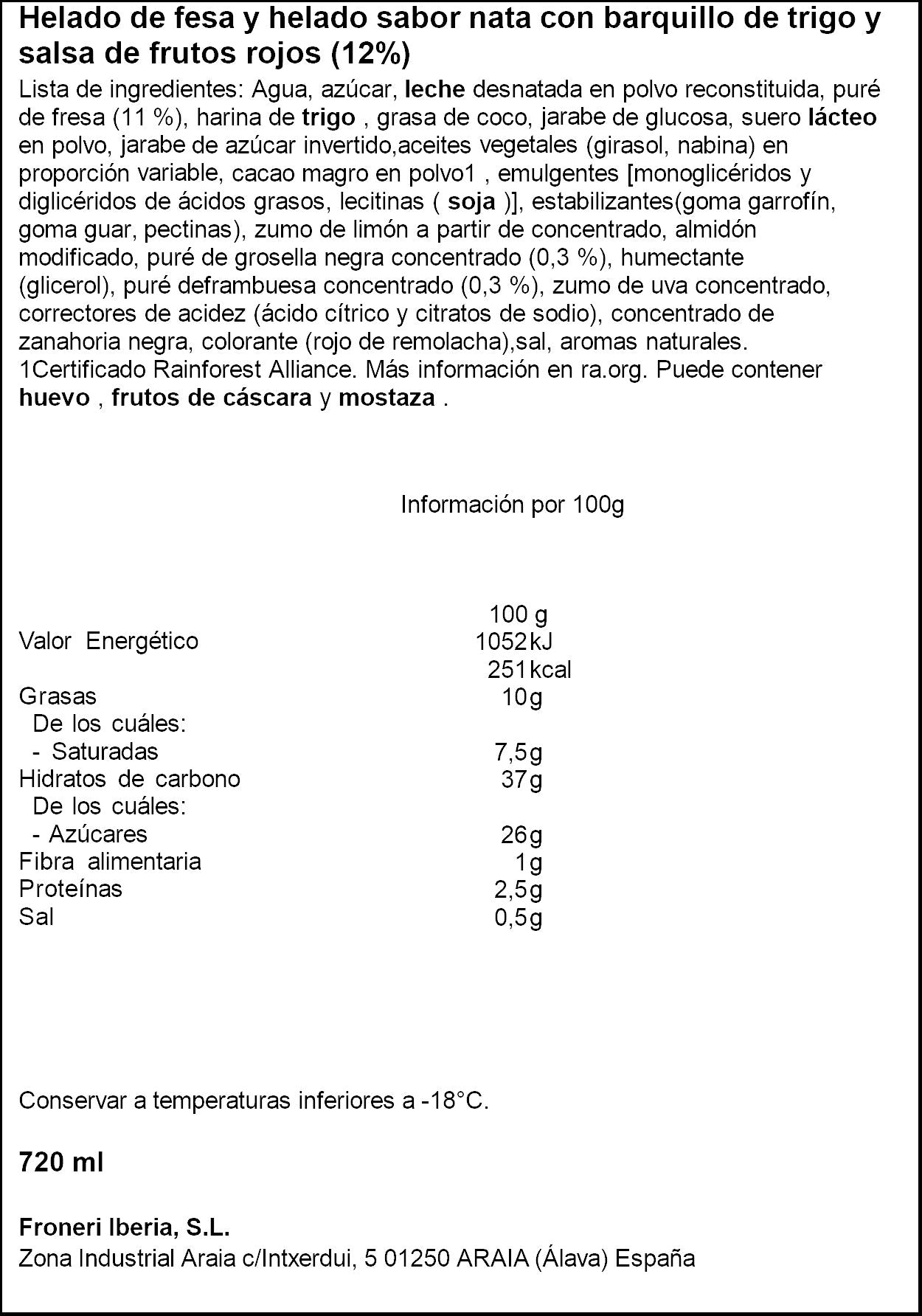 Helado cono fresa nata Extreme p6 120ml/u