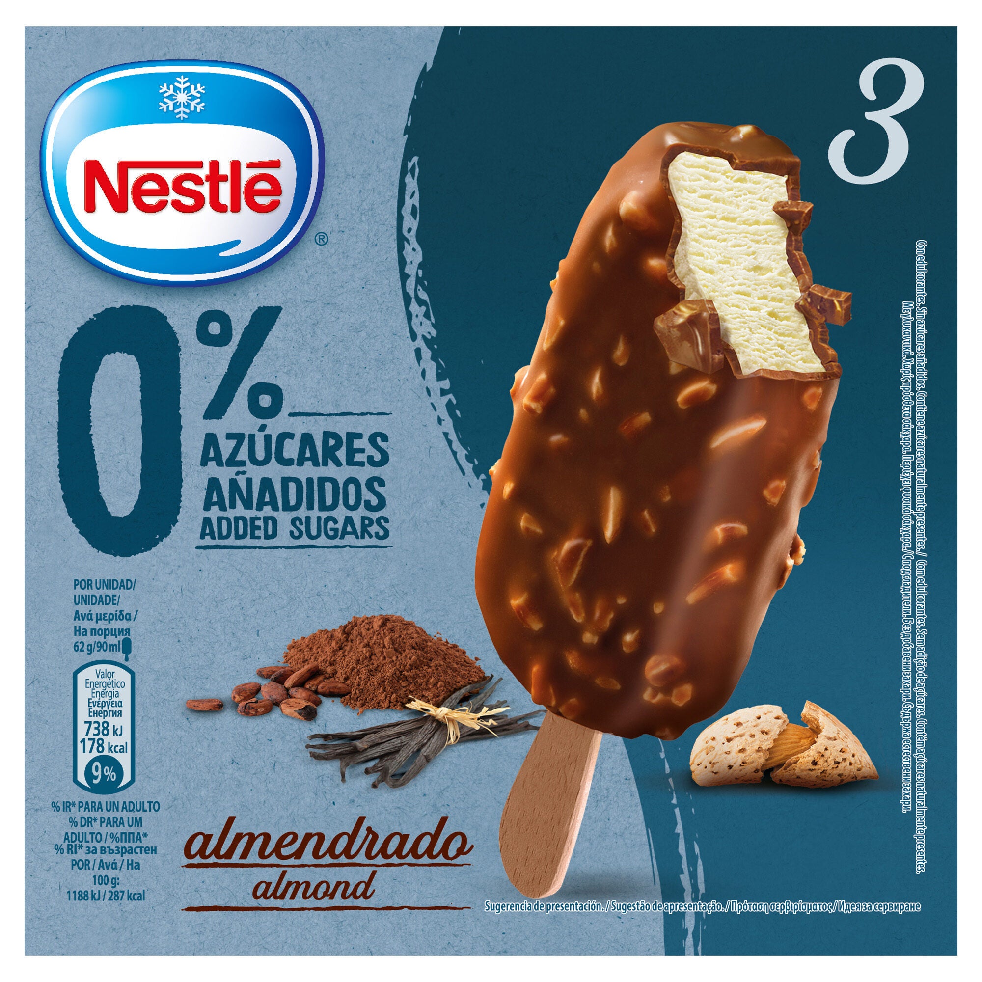 Bombon almendrado 0% azucar Nestle p3x90ml