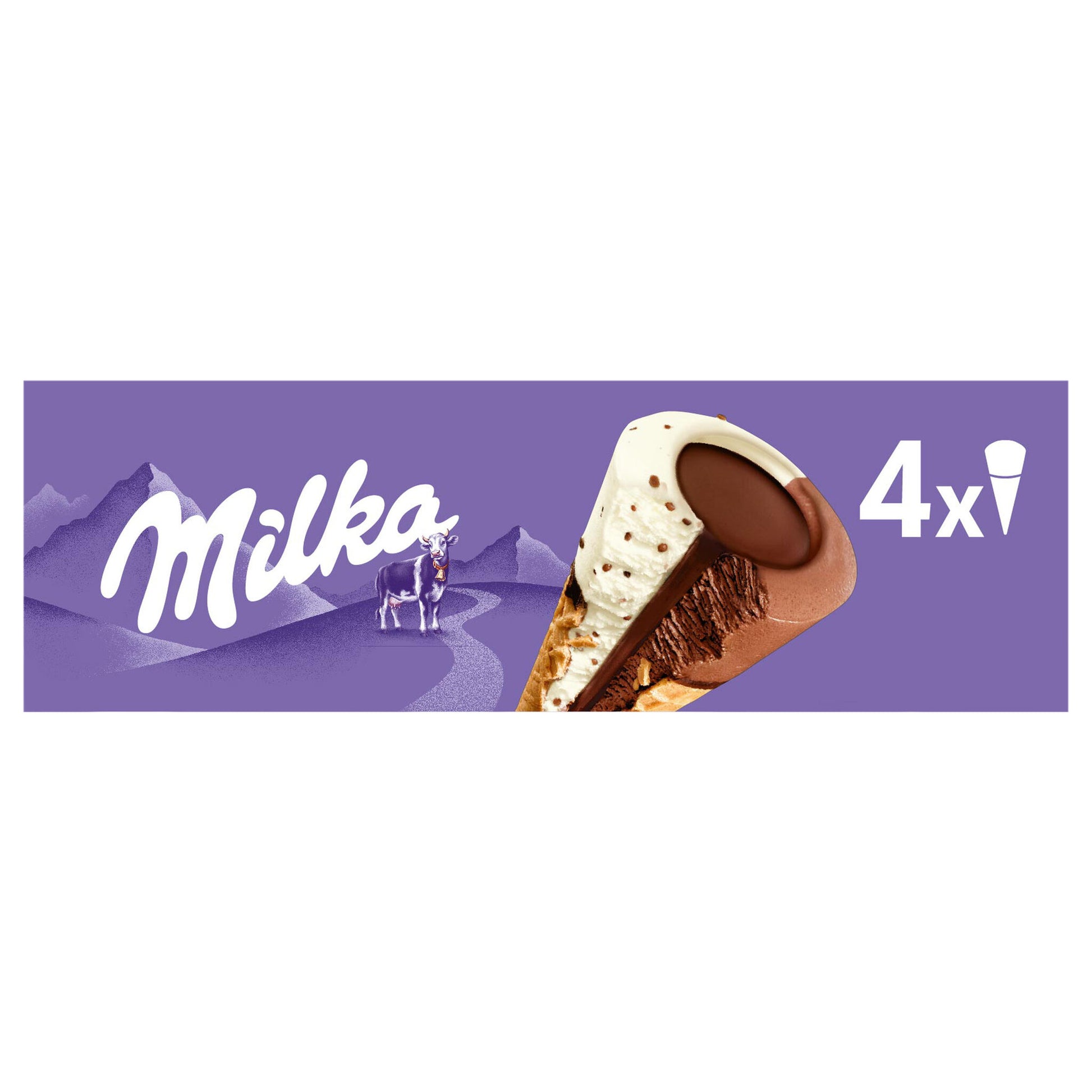 Cono vainilla chocolate Milka p4x120ml