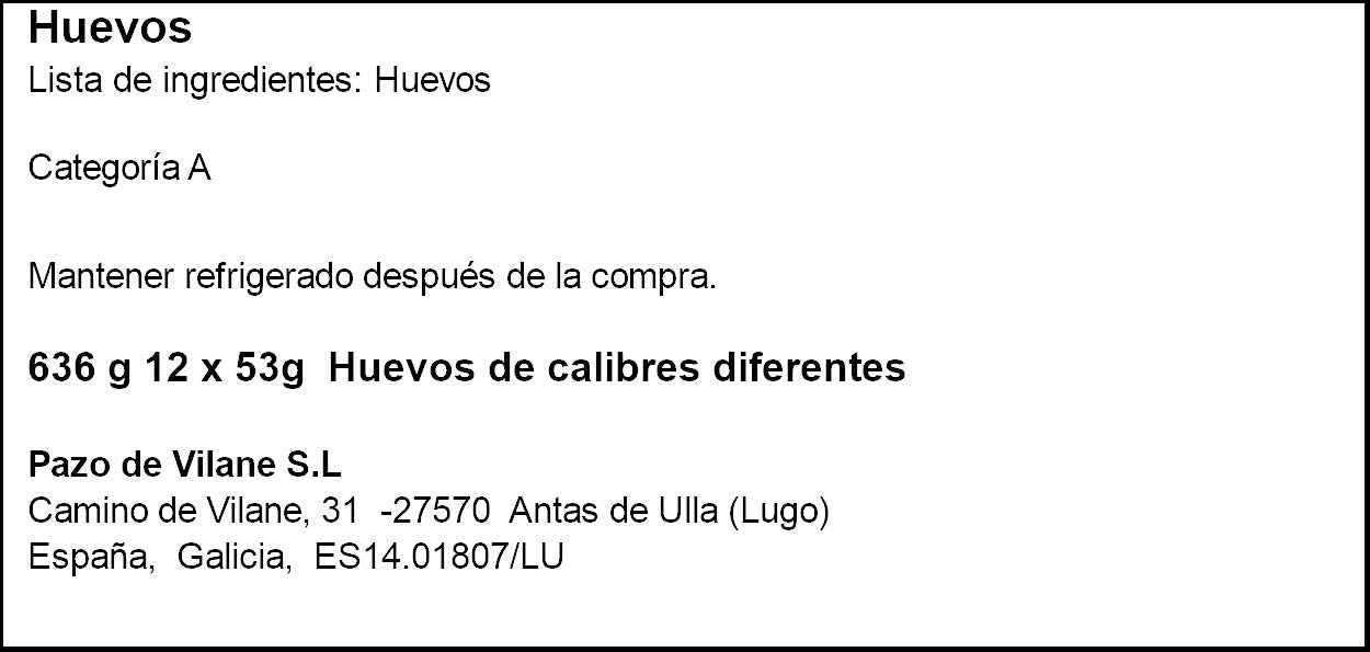 Huevo gallina en libertad  Pazo villane 1u
