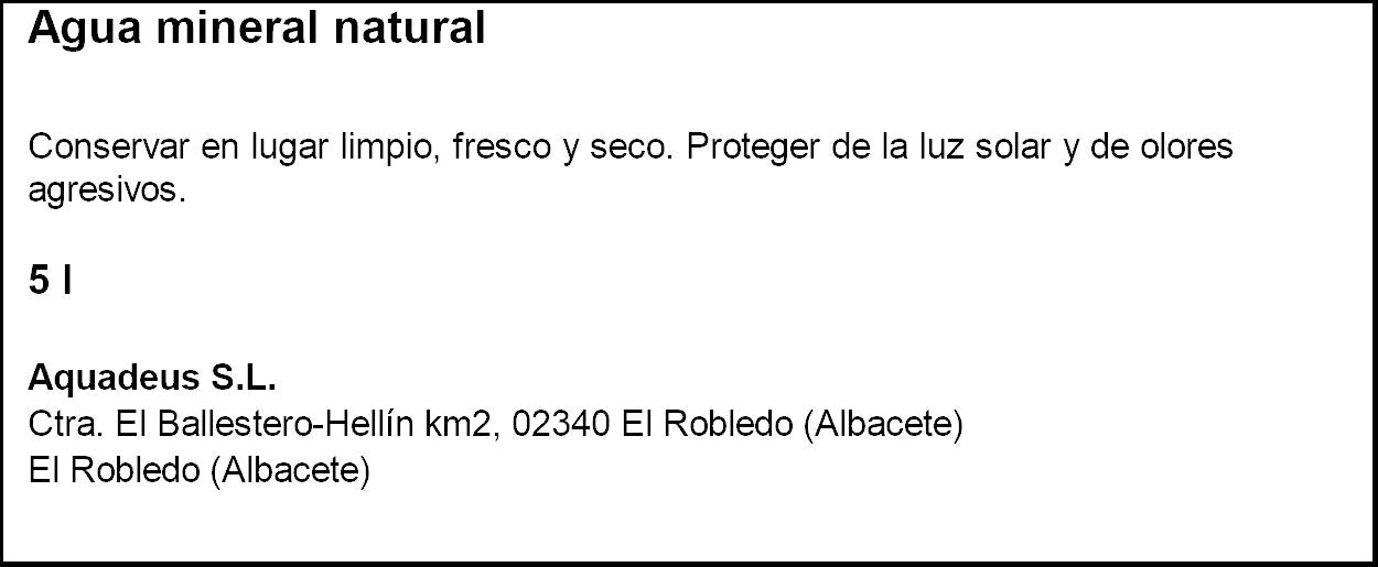 Agua garrafa Aquadeus 5l