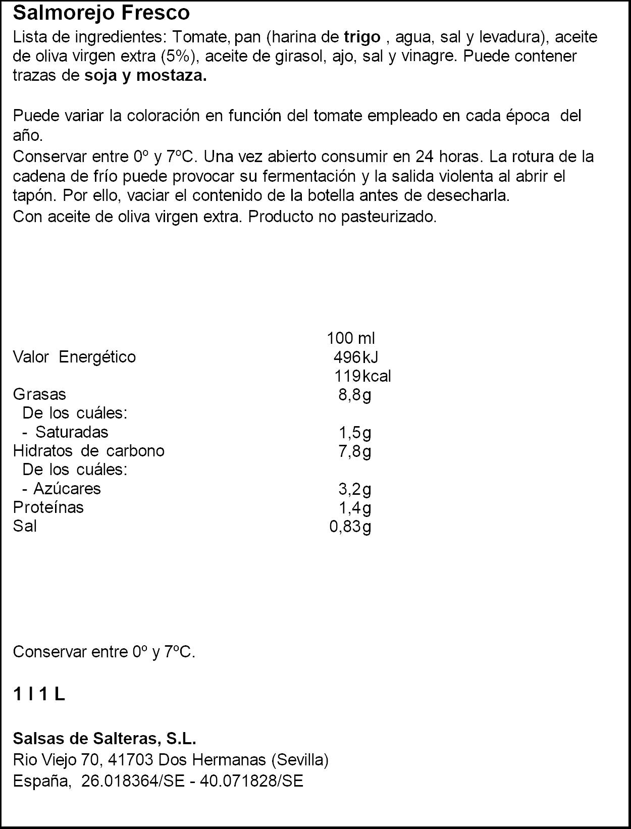 Salmorejo pet Garcia Millan 1l