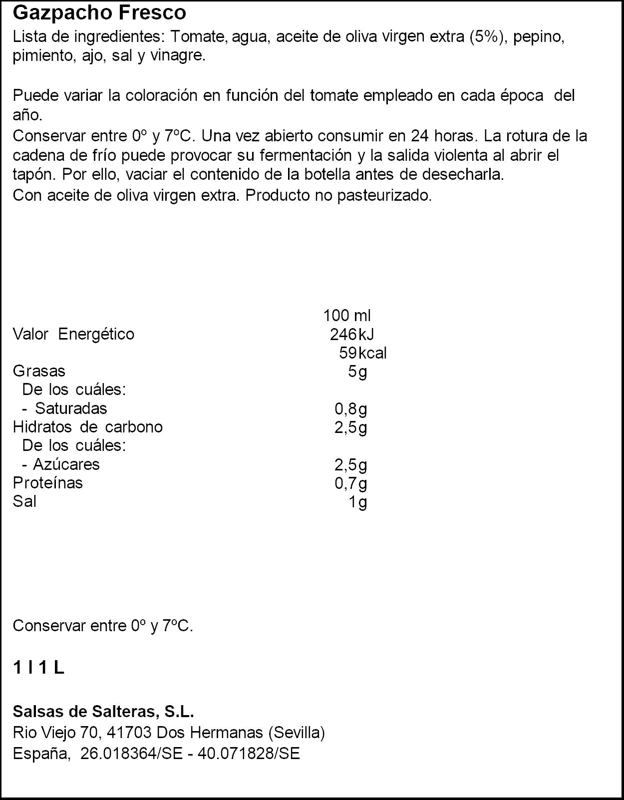 Gazpacho  Garcia millan 1l