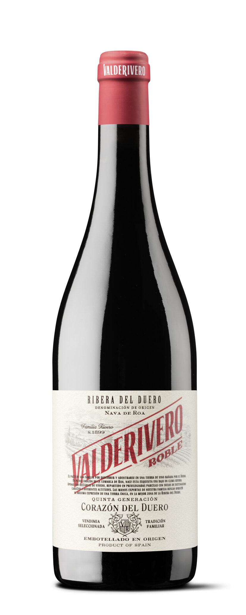 Vino tinto ribera del duero roble Valderivero 750ml