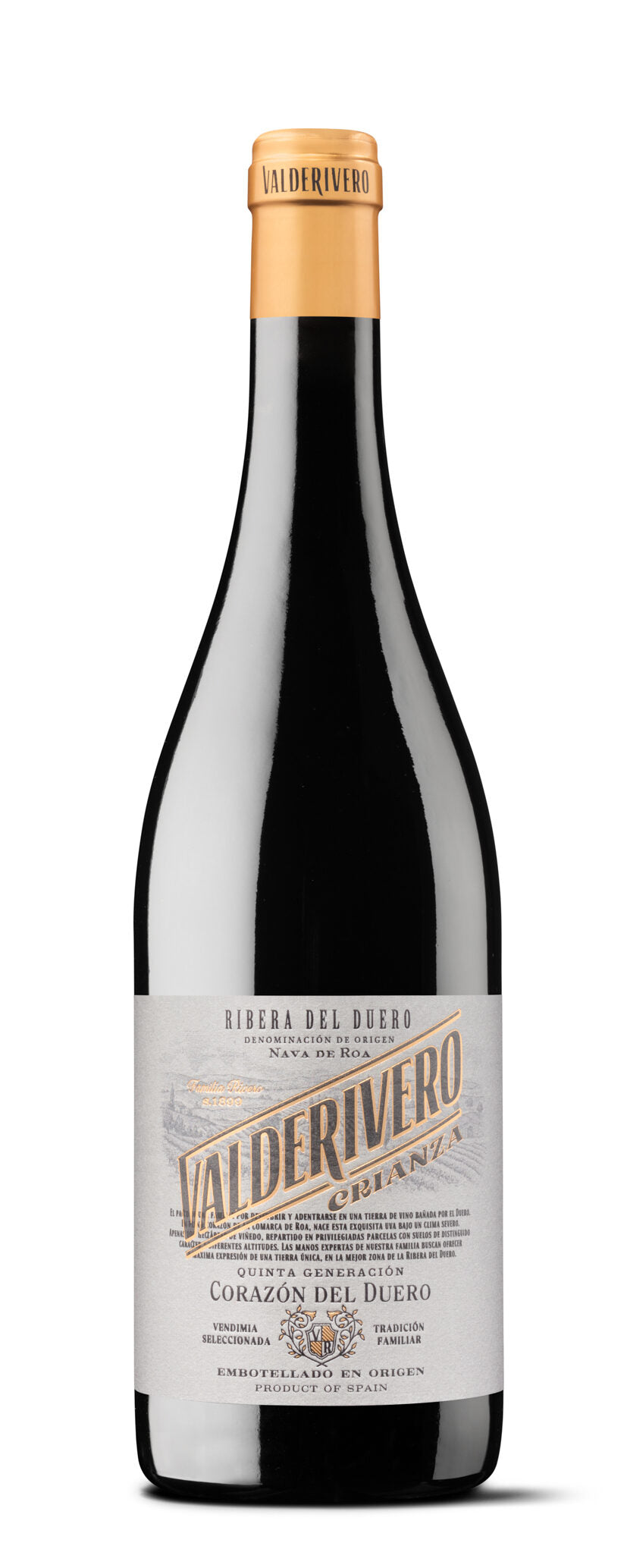 Vino tinto ribera del duero crianza Valderivero 750ml