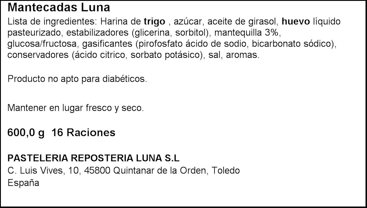 Magdalena mantecada  Luna 600g