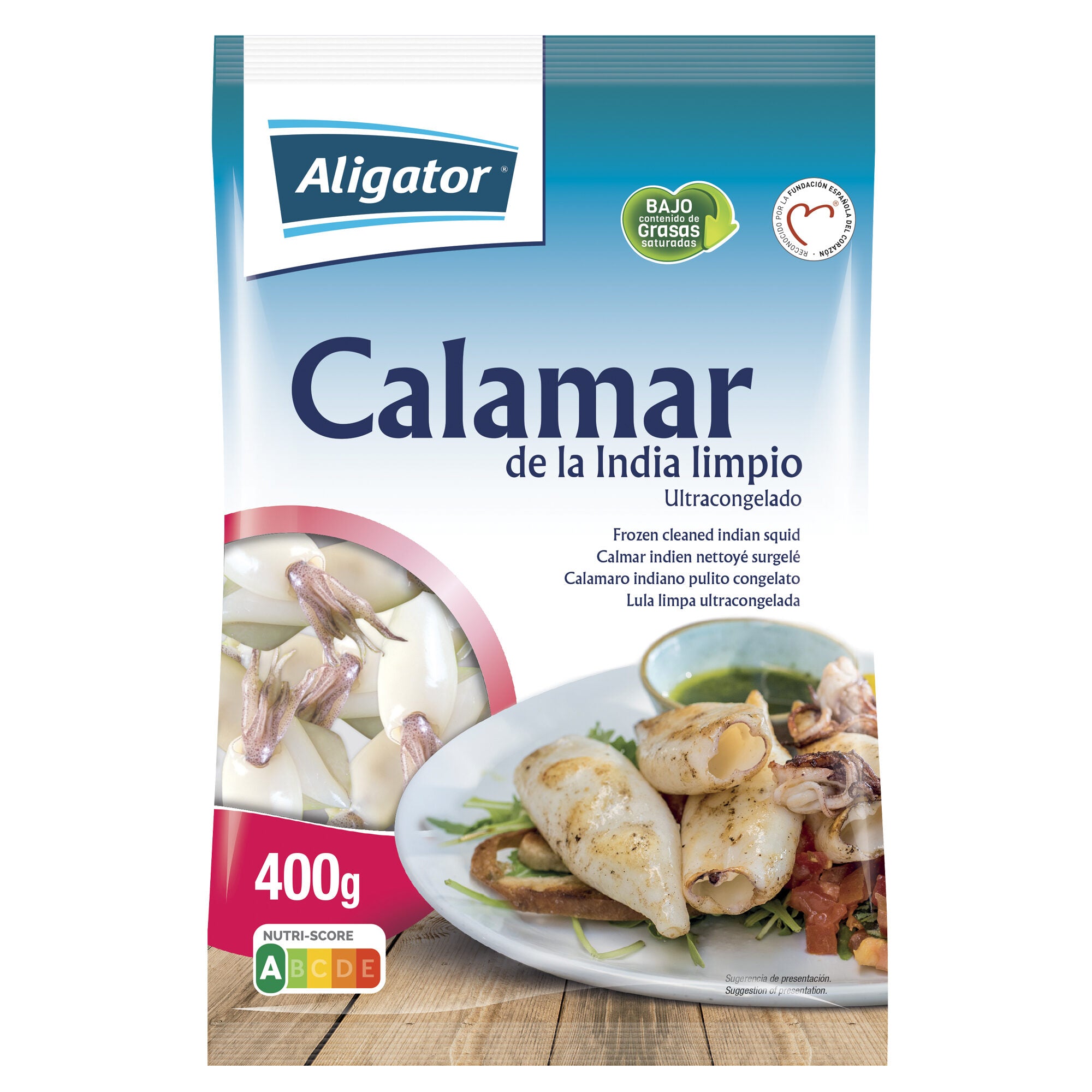 Calamar limpio al vacio 10/20 Aligator 400g