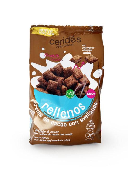 Cereales almohadillas relleno cacao s/gluten Cerides 500g La Despensa