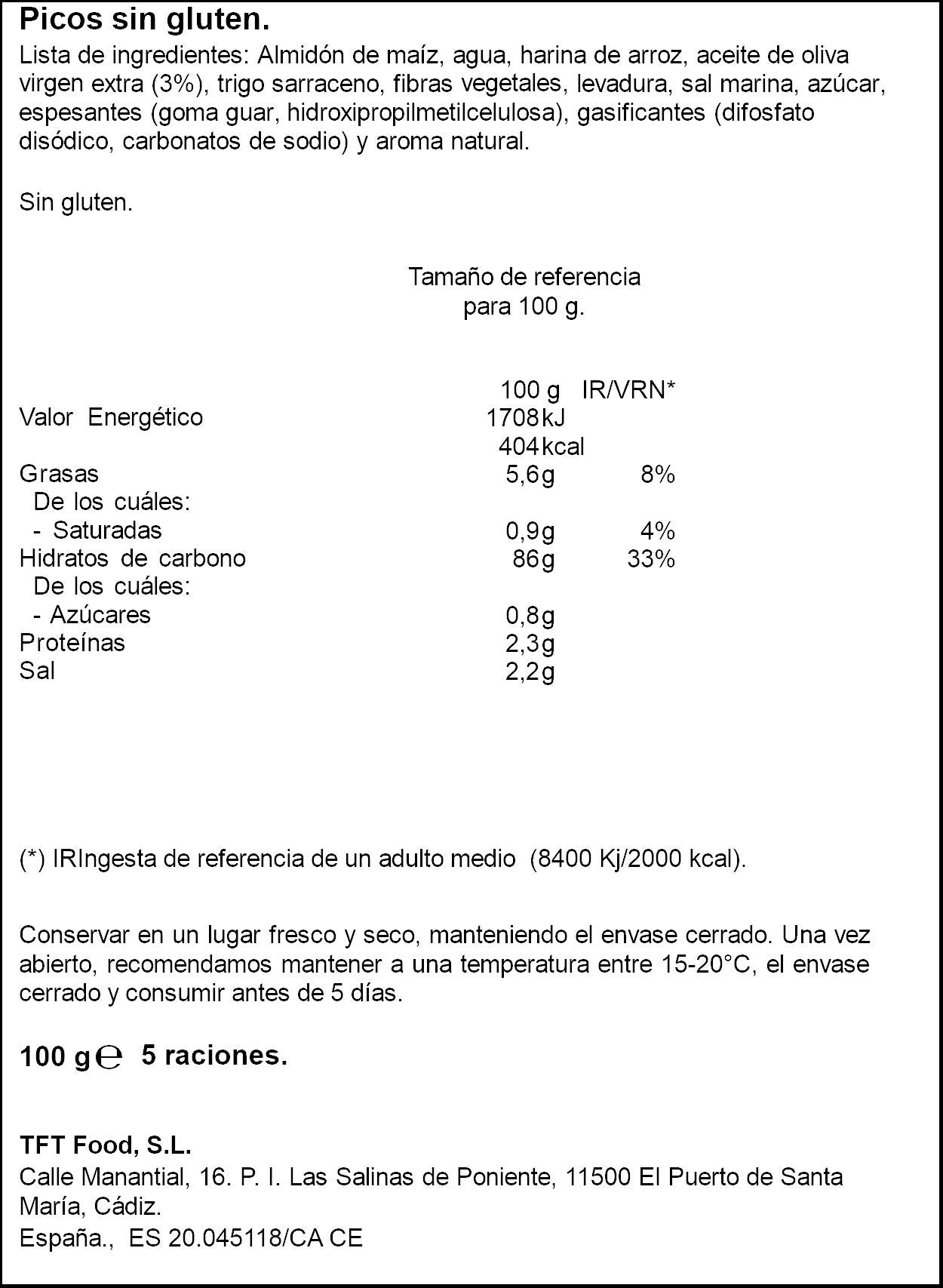Picos artesanos s/gluten c/ac oliva Abuelo bread 100g
