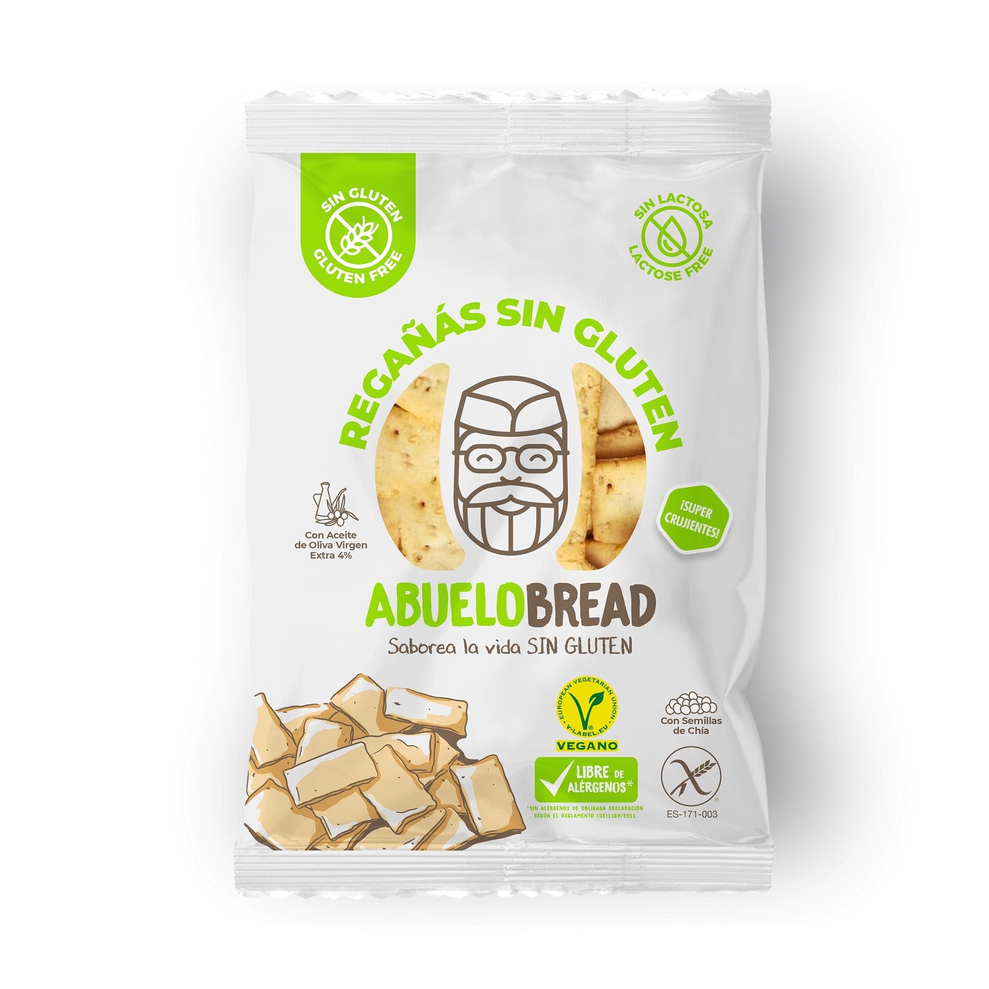 Regañas s/gluten c/chia ac oliva Abuelo bread 100g