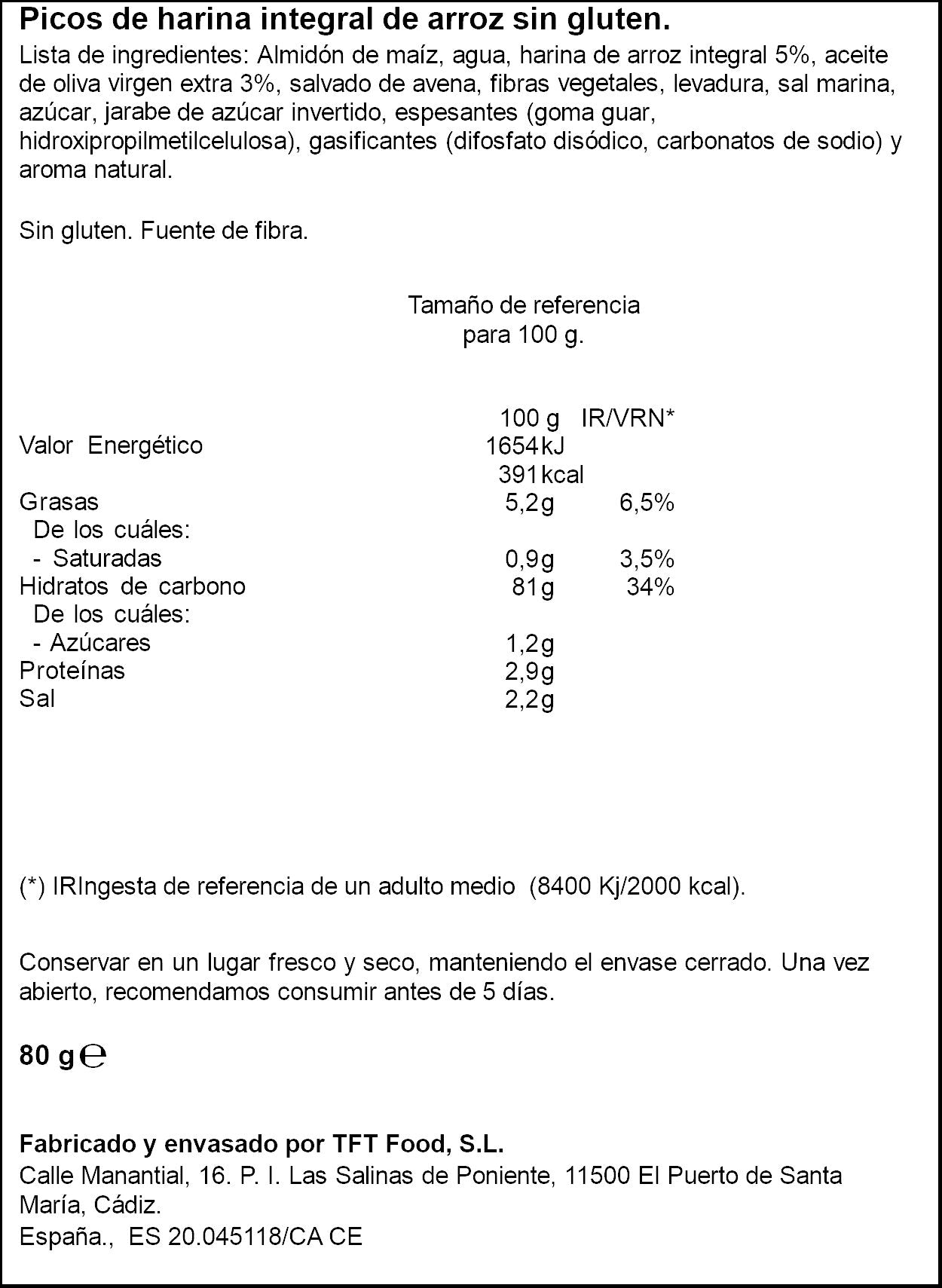 Picos integrales s/gluten c/ac oliva Abuelo bread 80g