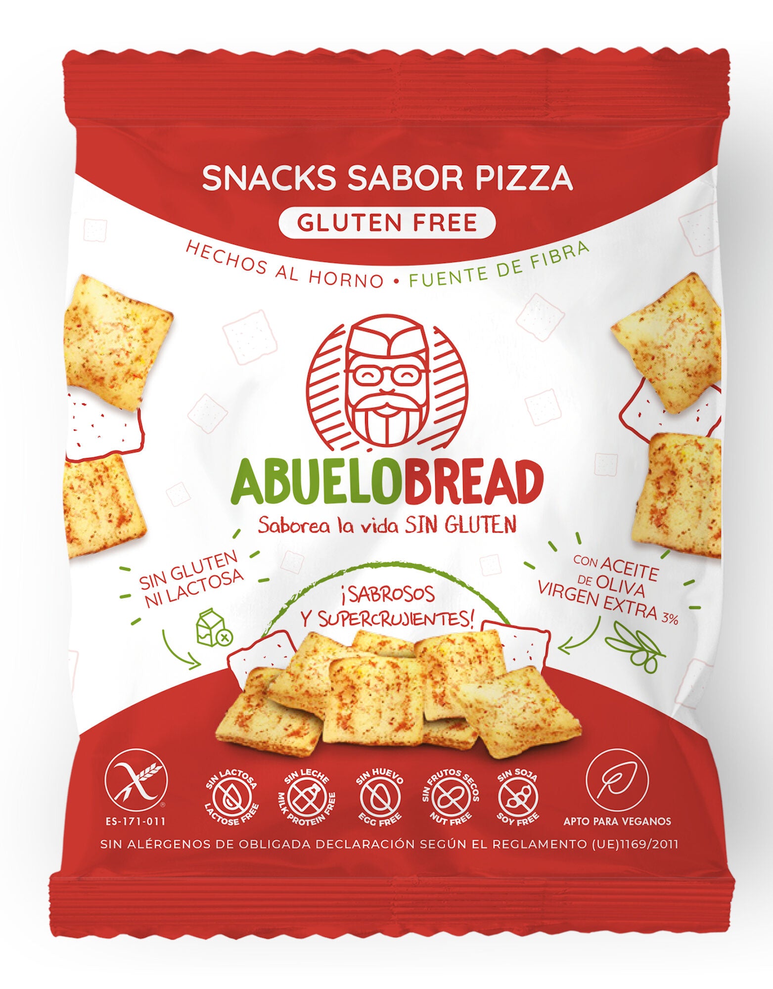 Snack pan s/gluten sabor pizza Abuelo bread 50g