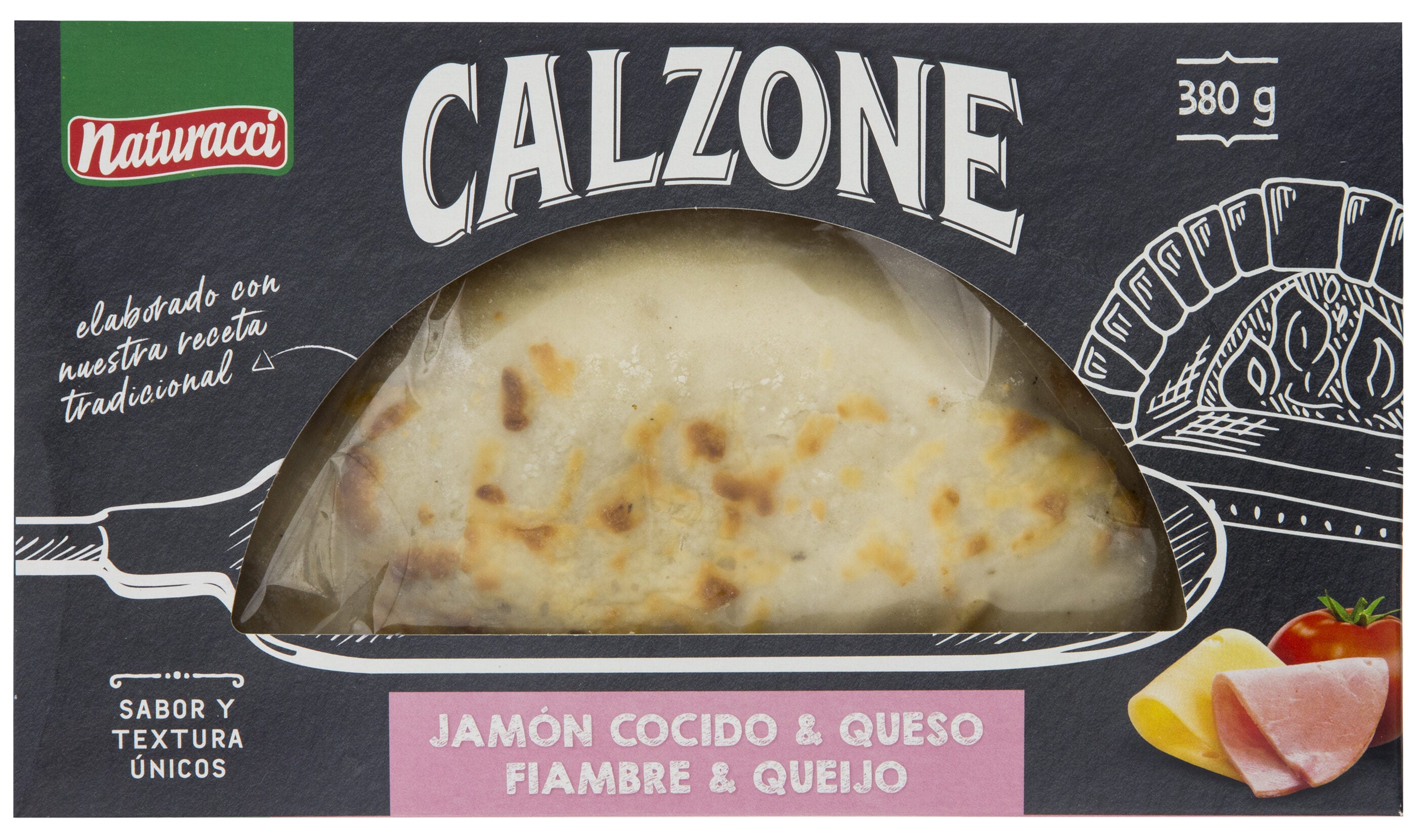 Calzone jamon y queso Naturacci 380g