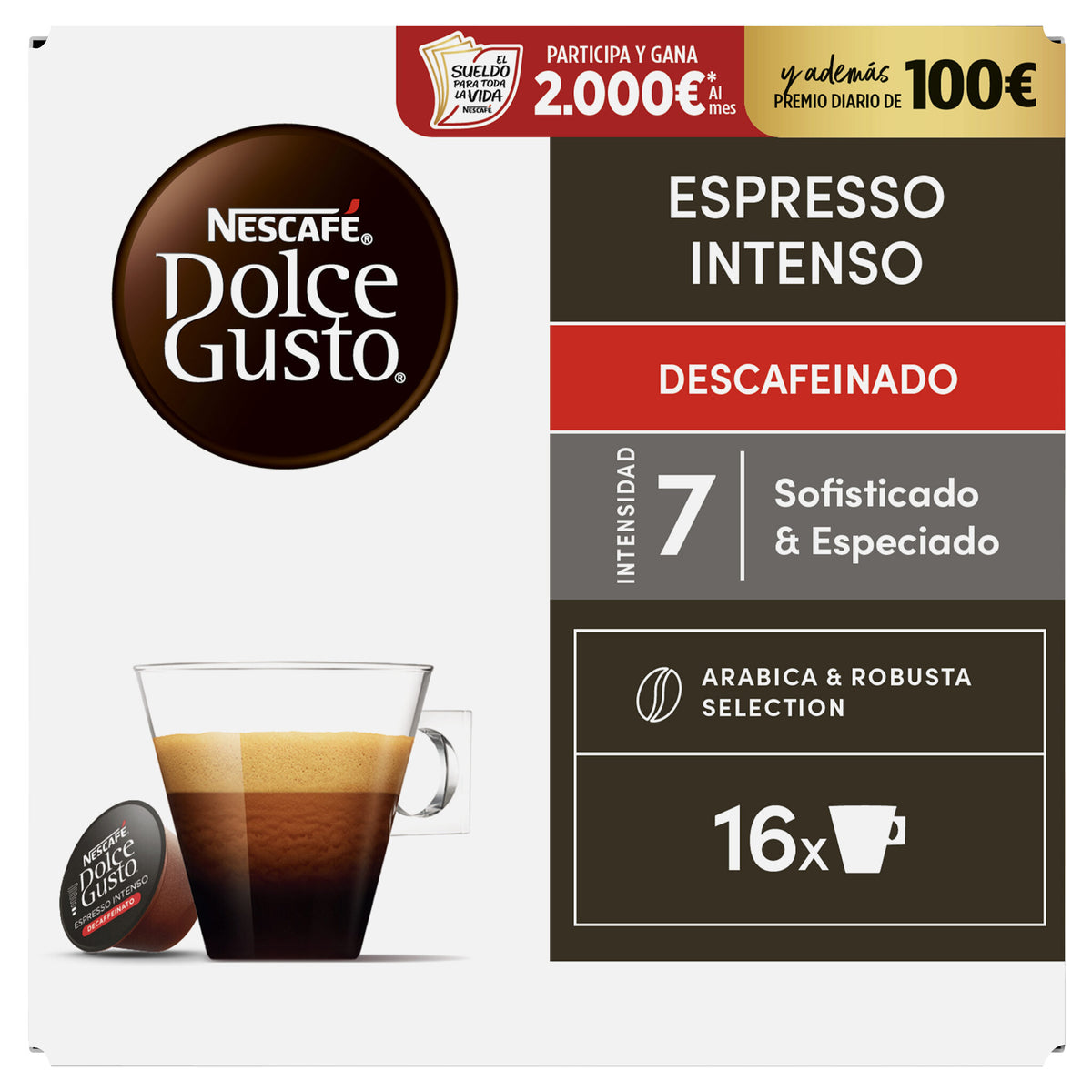 Café cápsula espresso intenso desc Dolce gusto p16