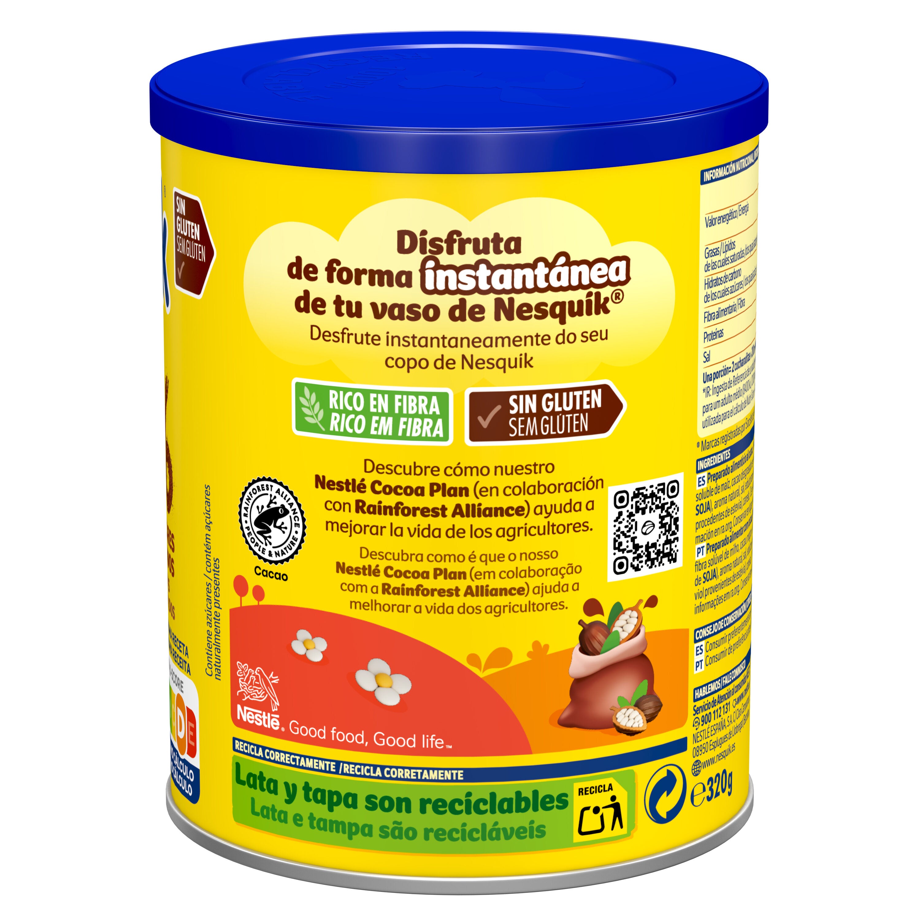 Cacao en polvo 0%azucar Nesquik 320g