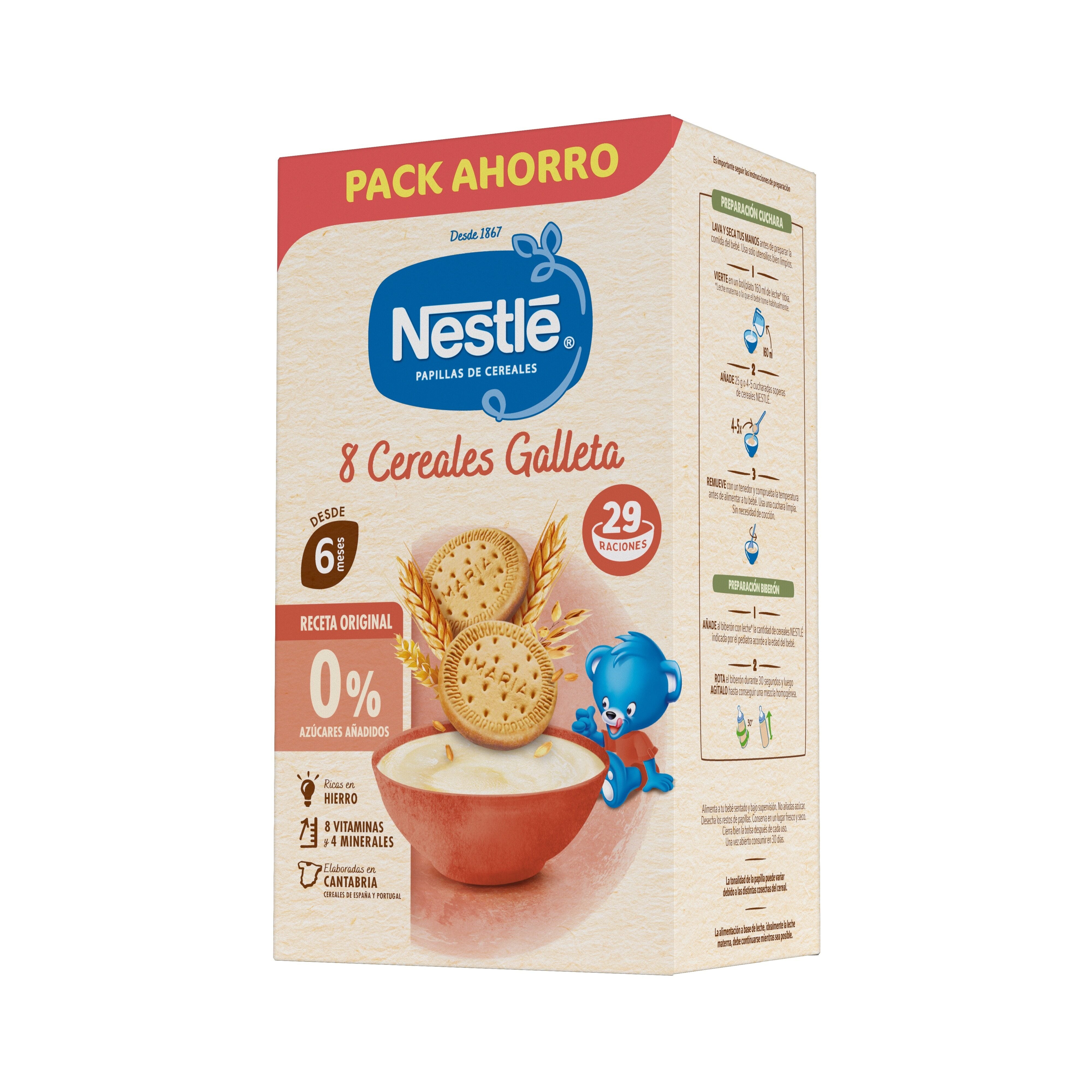 Preparado de papilla 8 cereales galleta Nestle  725g