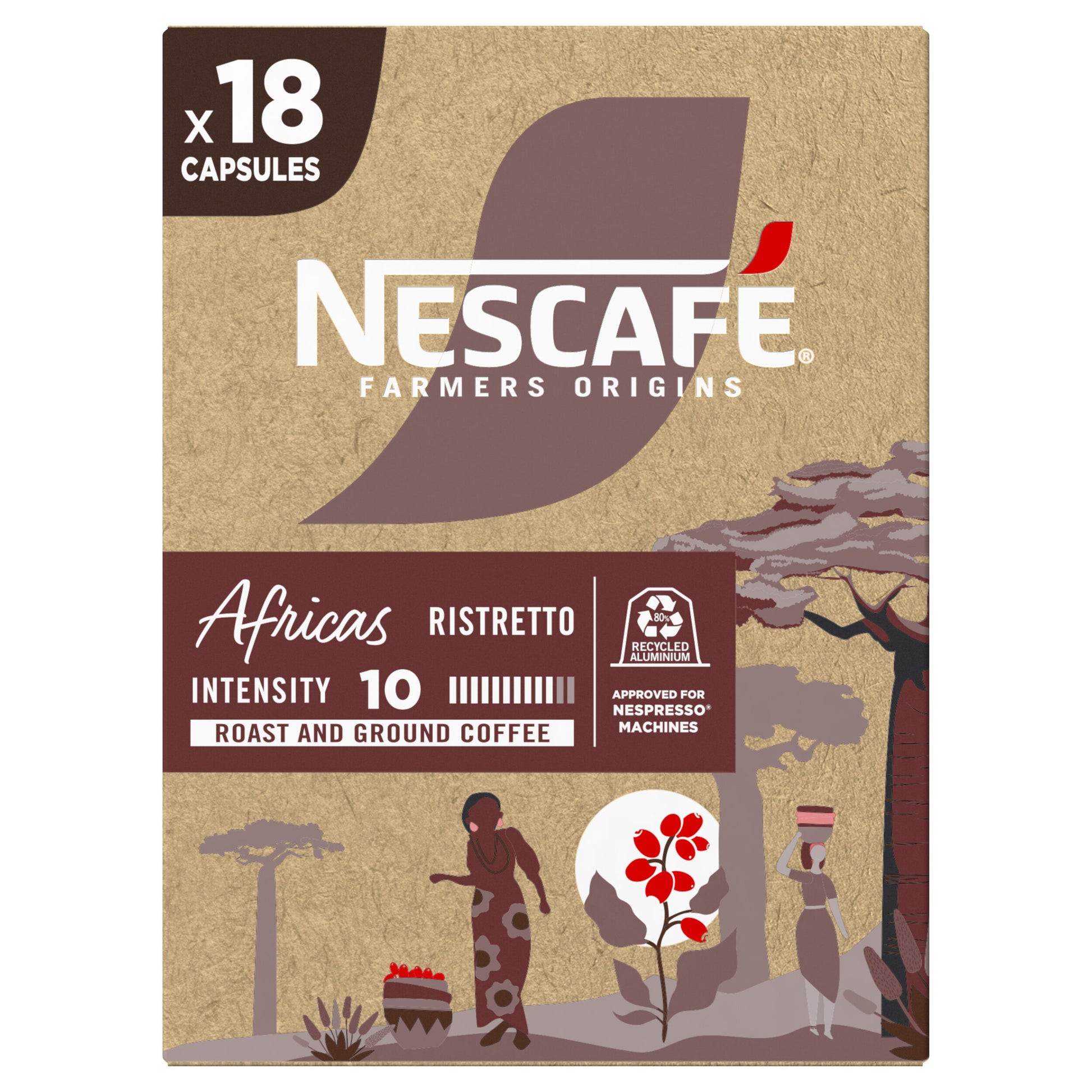 Cafe cápsula ristretto arábica africas Nescafe p18 99g