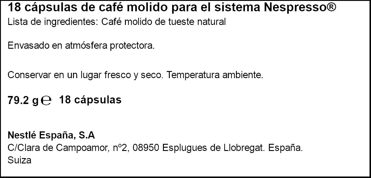 Cafe cápsula ristretto arábica africas Nescafe p18 99g