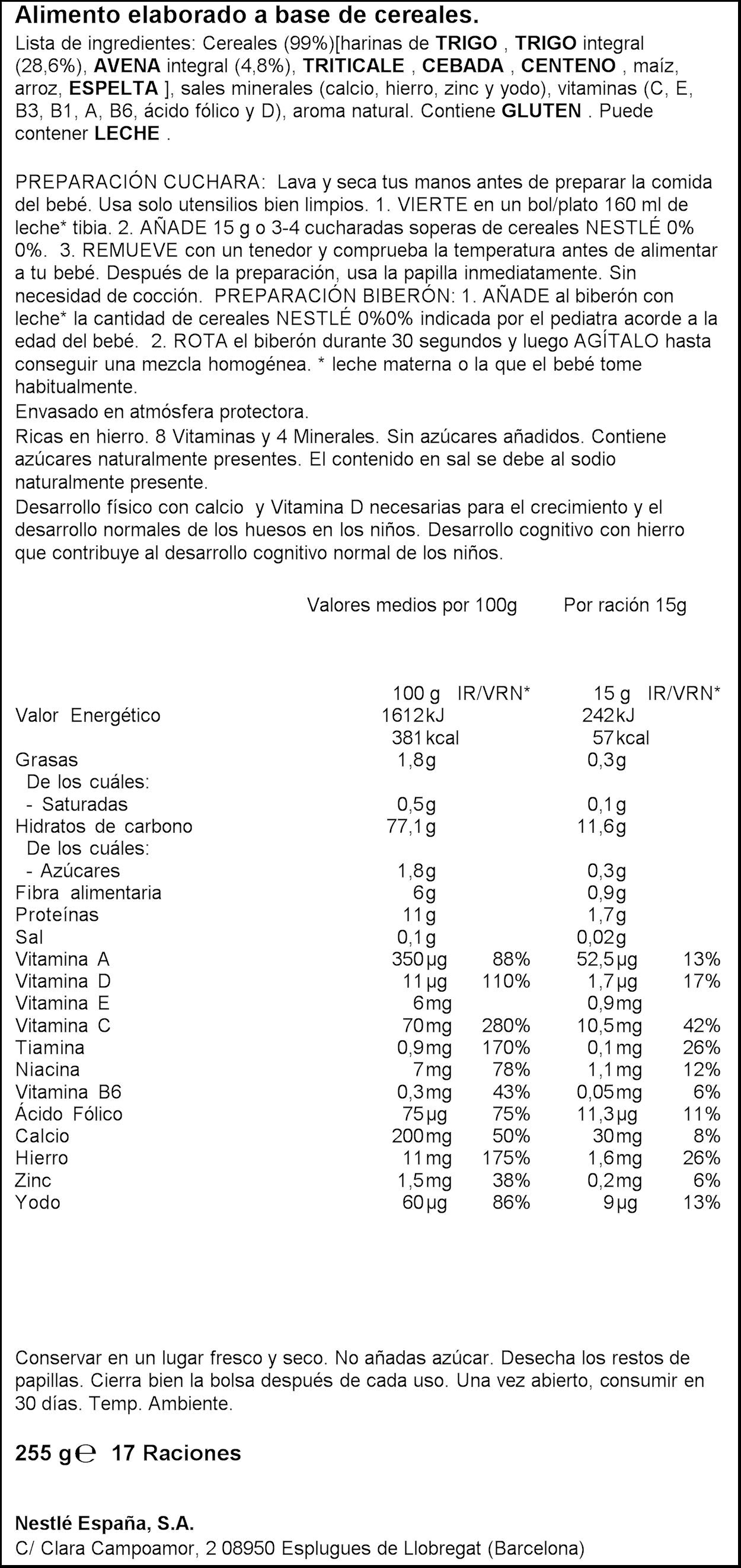 Papilla multicereales Nestle 255g