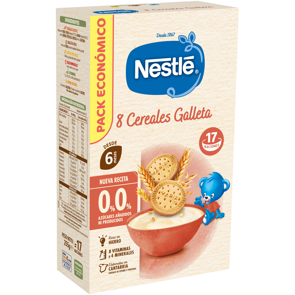 Preparado papilla mult galleta Nestle 255g