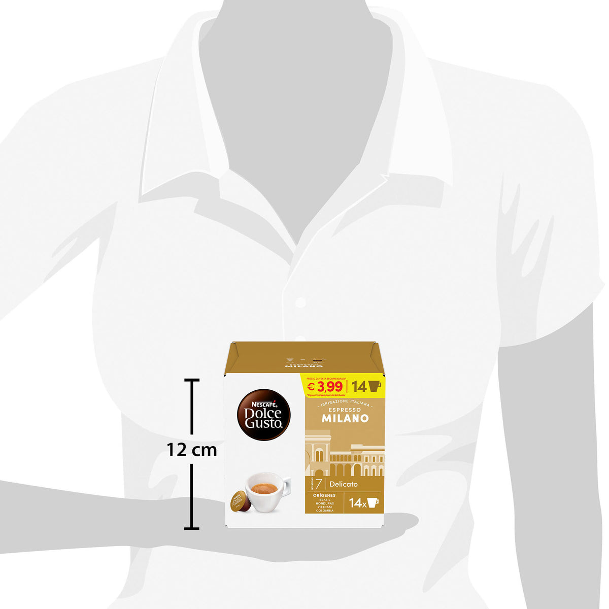Café cápsula espresso milano delicato Dolce gusto p14 258g