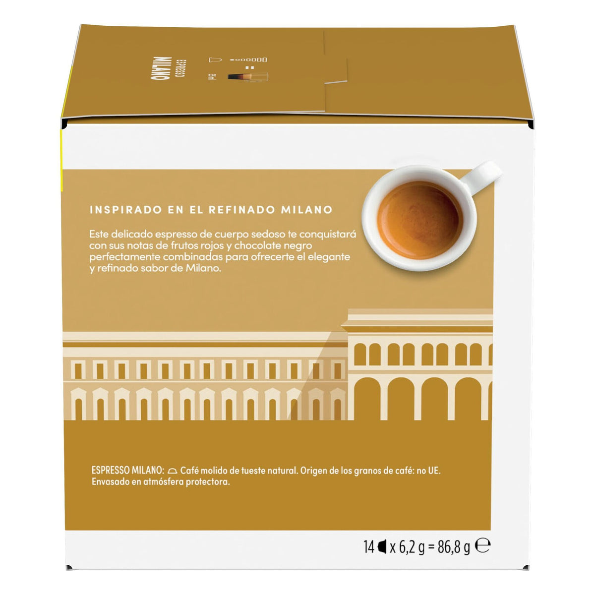 Café cápsula espresso milano delicato Dolce gusto p14 258g