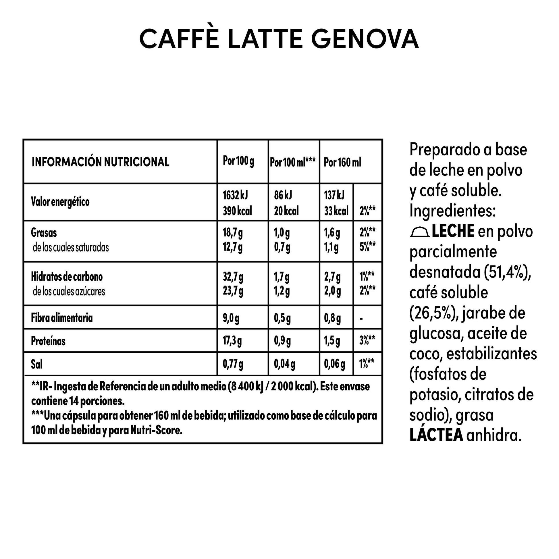 Café capsula latte genova Nescafe p14 117.60g