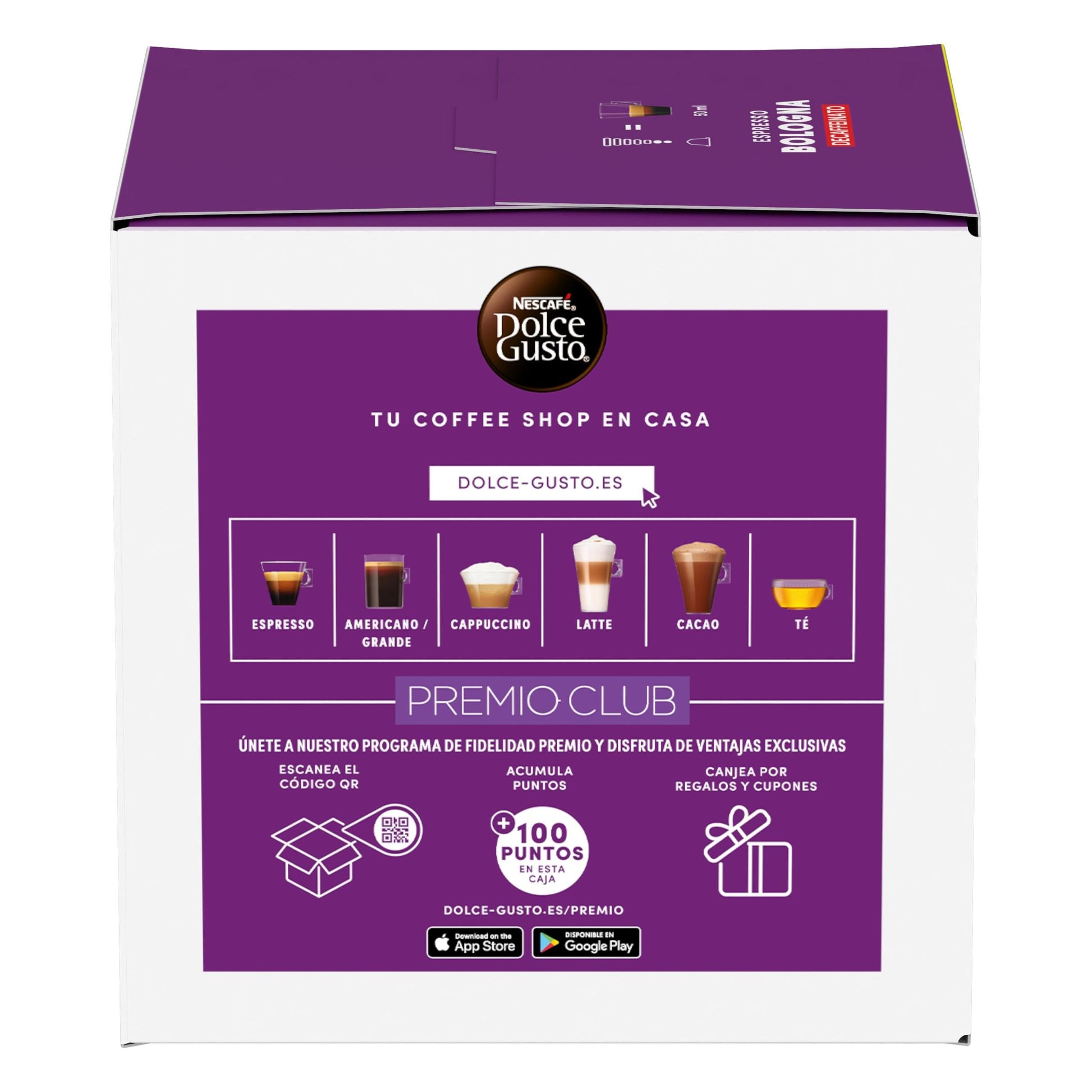 Café cápsula espresso bologna descafeinado Dolce gusto p14 231g