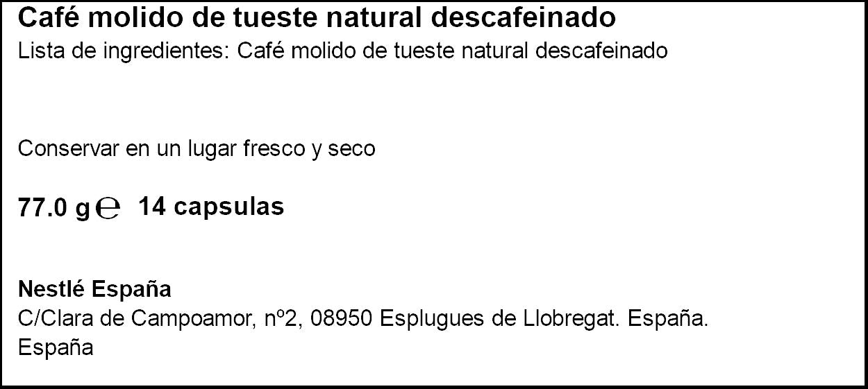 Café cápsula espresso bologna descafeinado Dolce gusto p14 231g